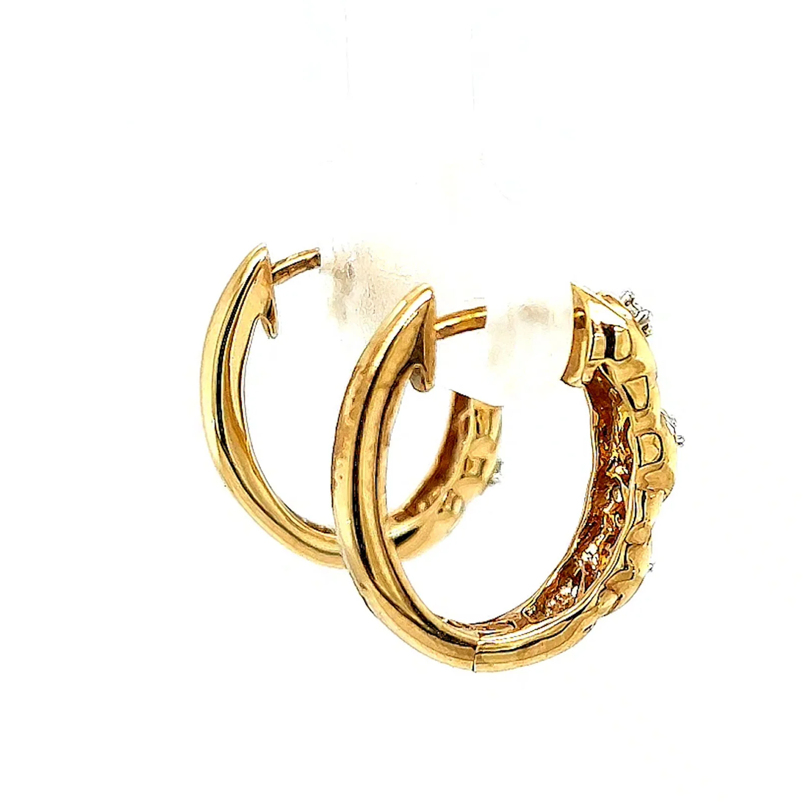 9ct Yellow Gold & Diamond Set Huggie Earrings - Image 53