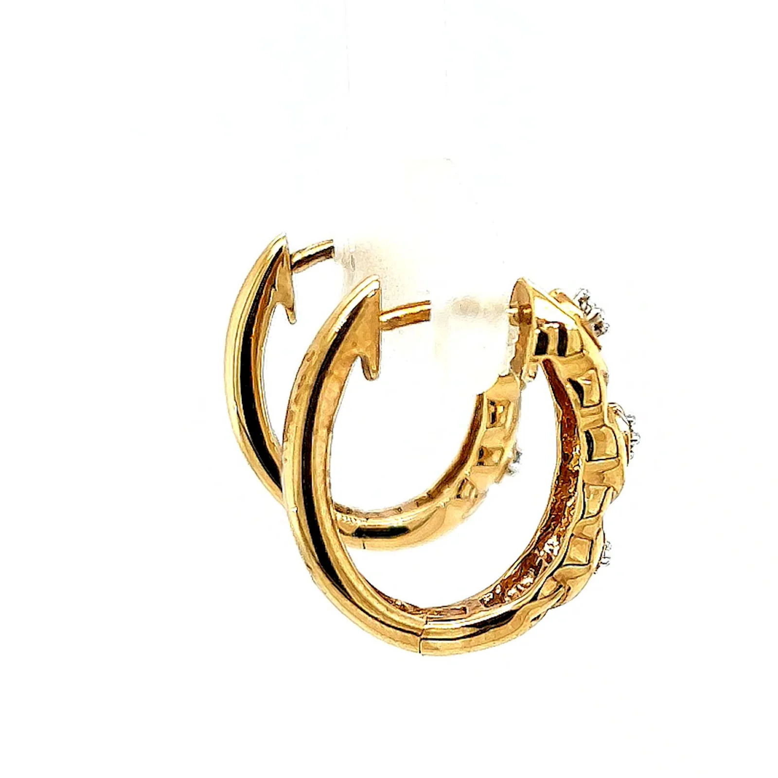 9ct Yellow Gold & Diamond Set Huggie Earrings - Image 55