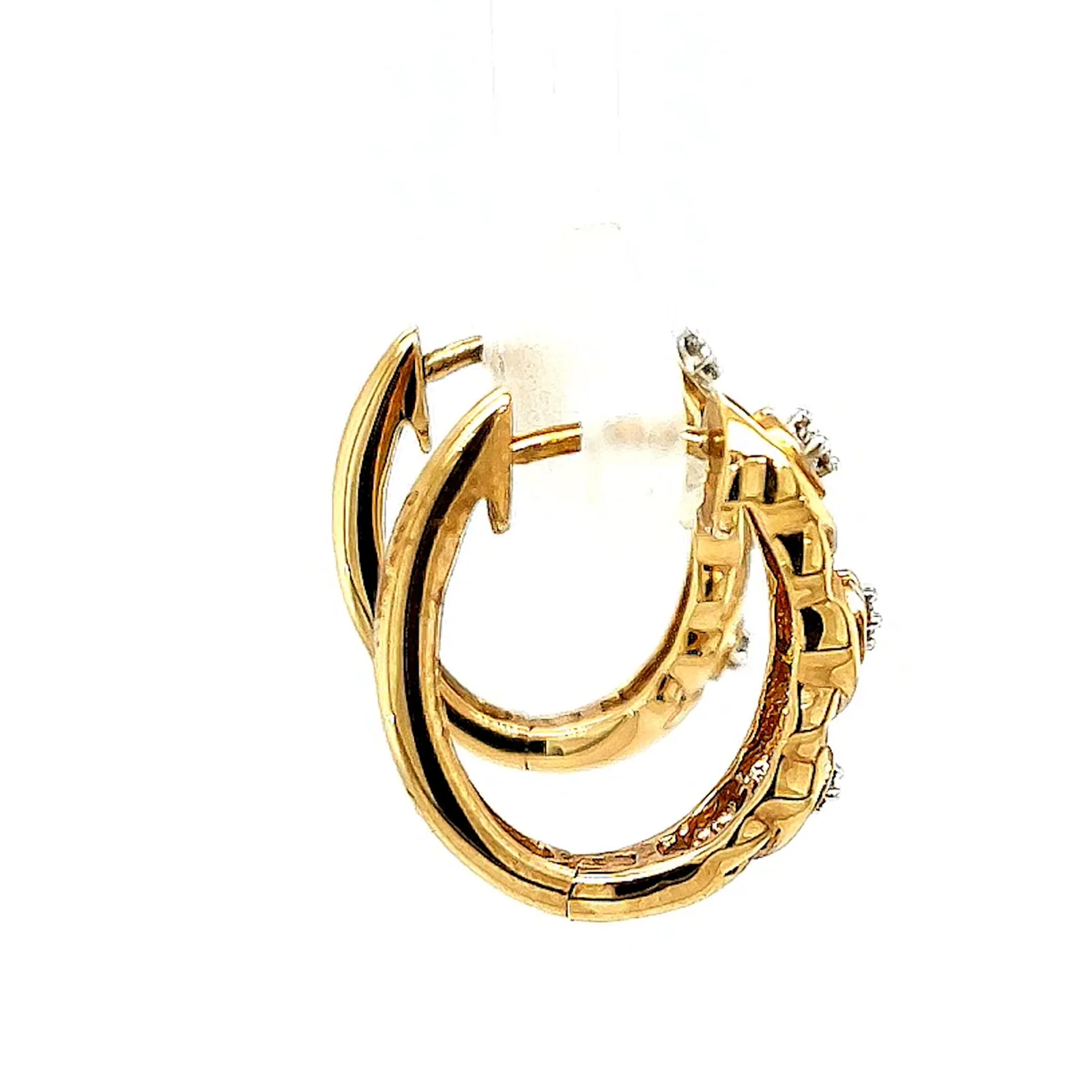 9ct Yellow Gold & Diamond Set Huggie Earrings - Image 56