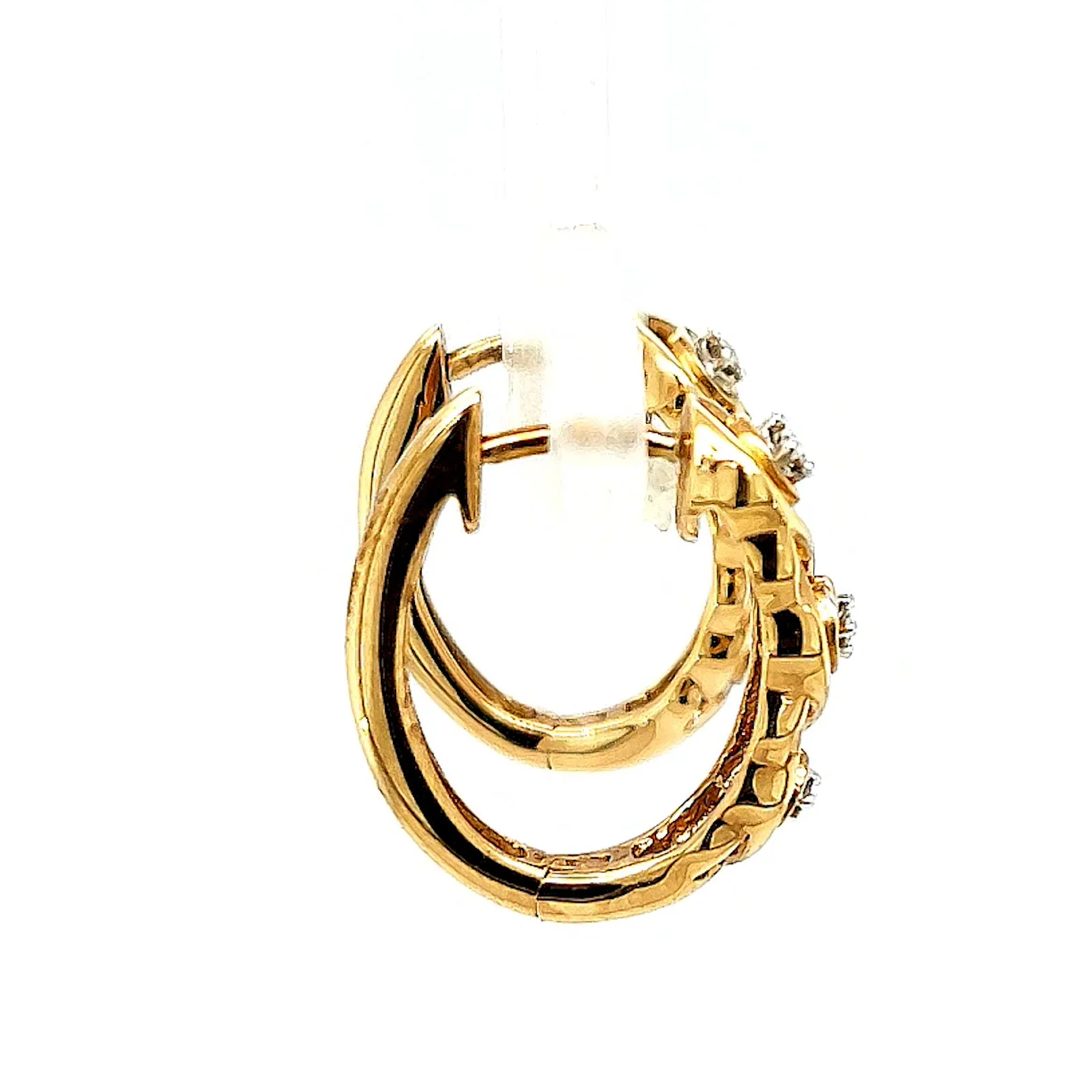 9ct Yellow Gold & Diamond Set Huggie Earrings - Image 57