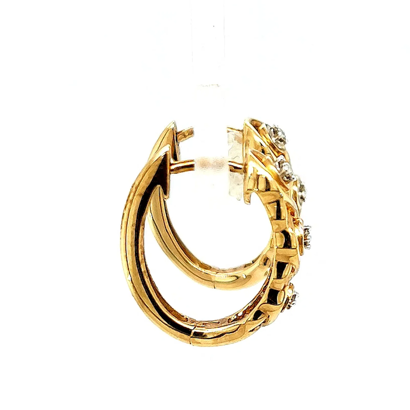 9ct Yellow Gold & Diamond Set Huggie Earrings - Image 58