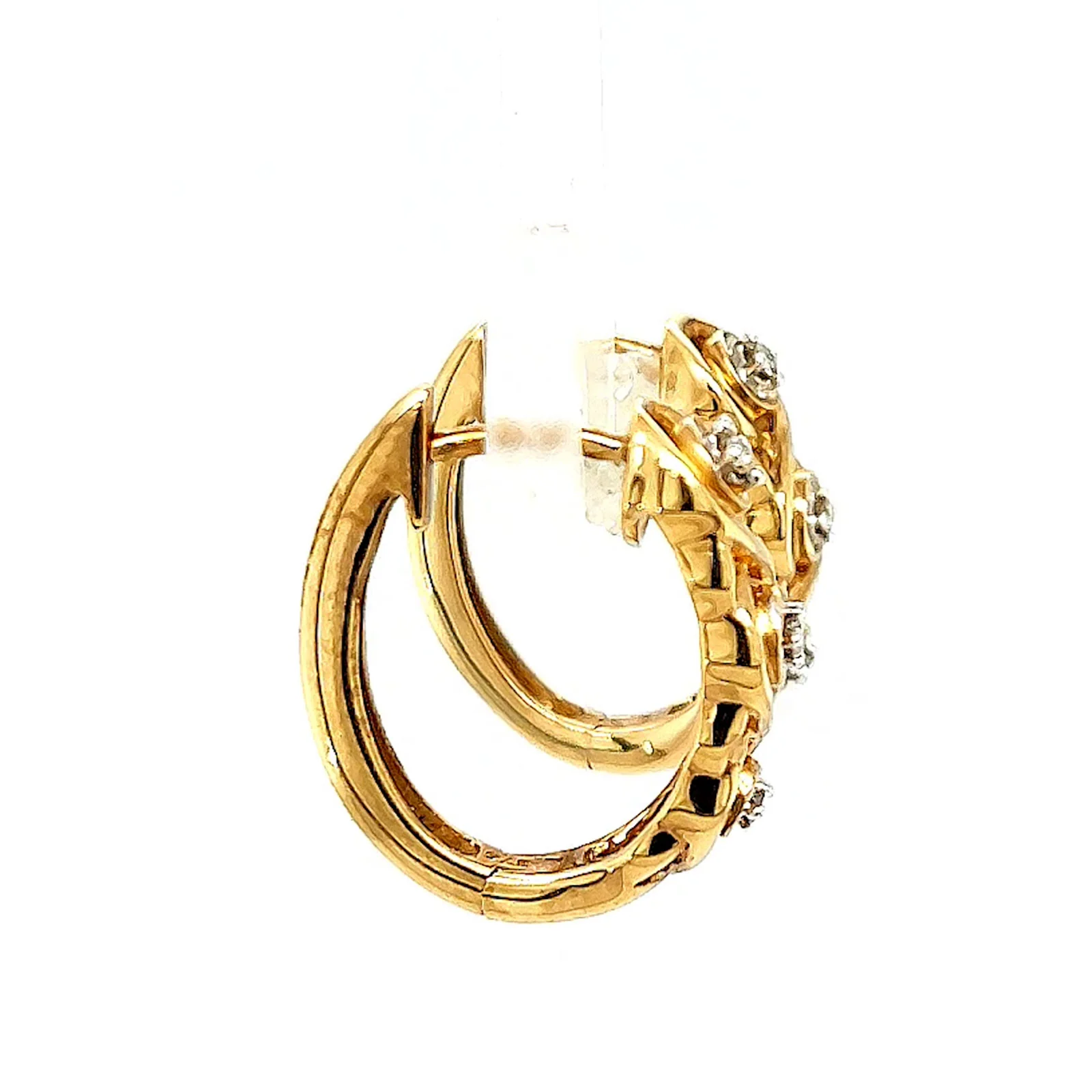 9ct Yellow Gold & Diamond Set Huggie Earrings - Image 59