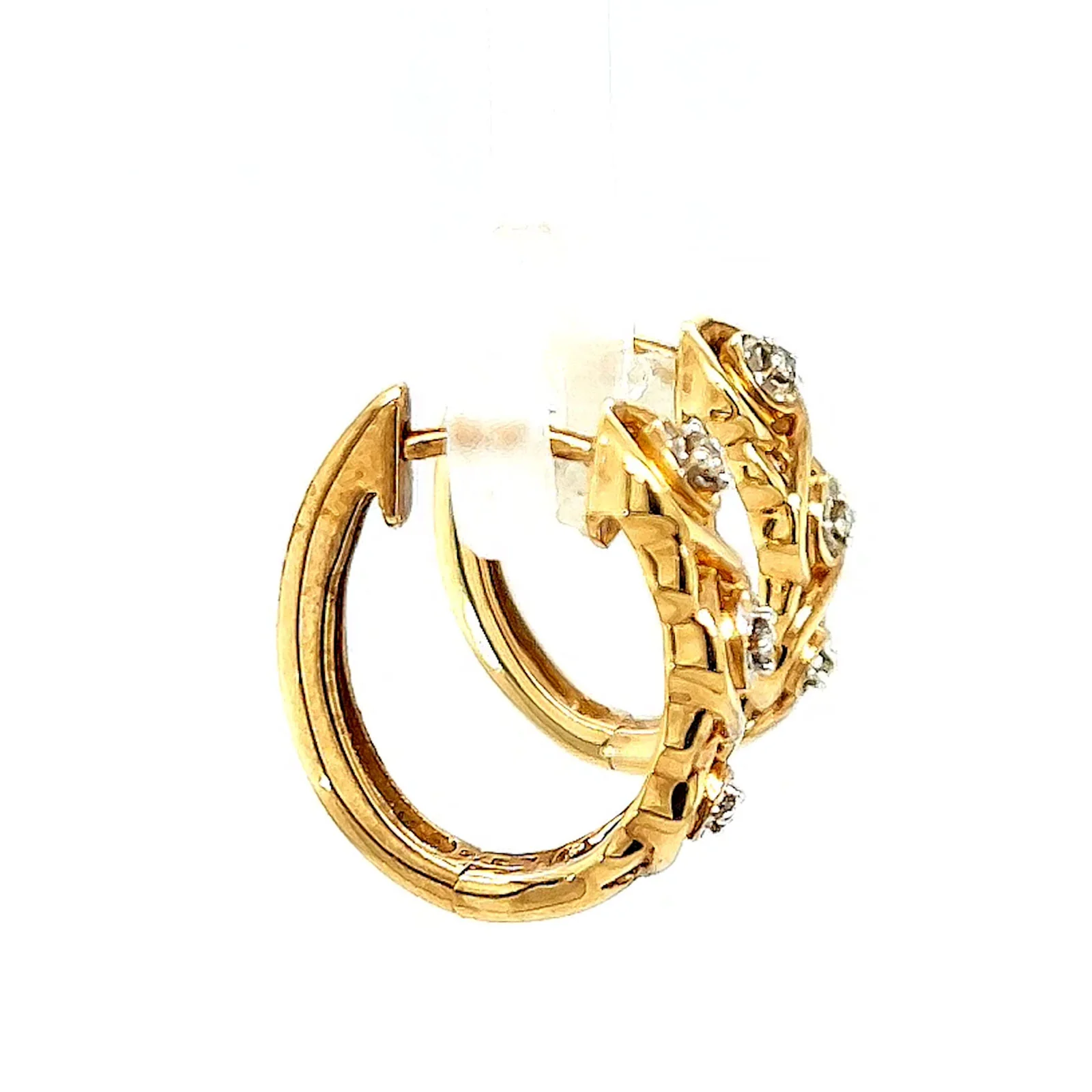9ct Yellow Gold & Diamond Set Huggie Earrings - Image 60