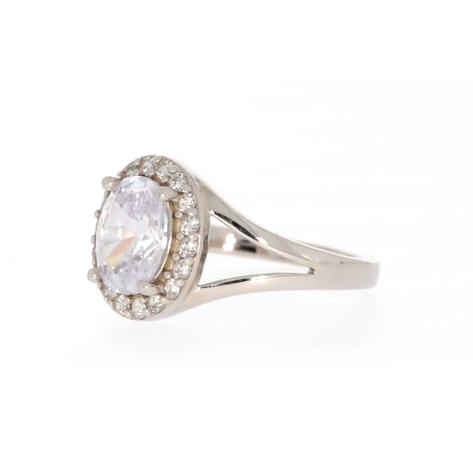 Sterling Silver Cubic Zirconia Halo Ring - Image 10