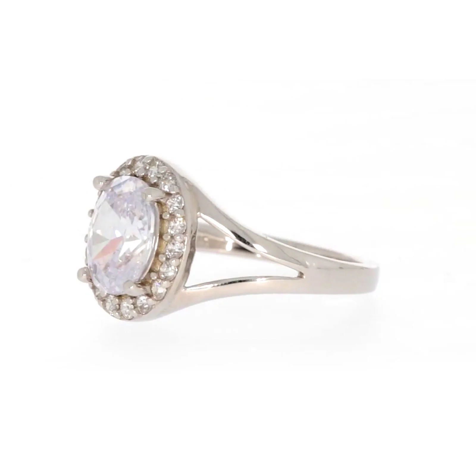 Sterling Silver Cubic Zirconia Halo Ring - Image 11