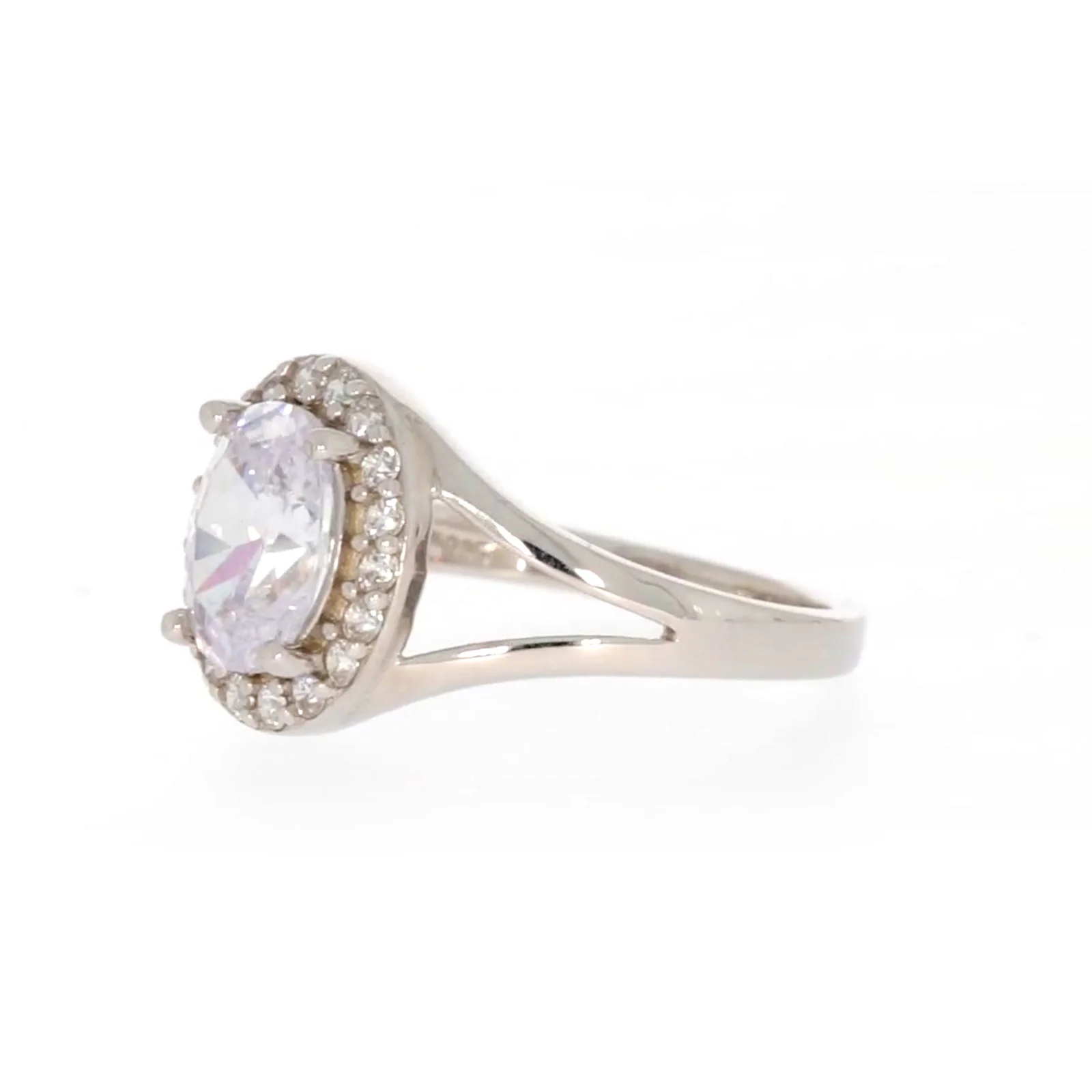 Sterling Silver Cubic Zirconia Halo Ring - Image 12