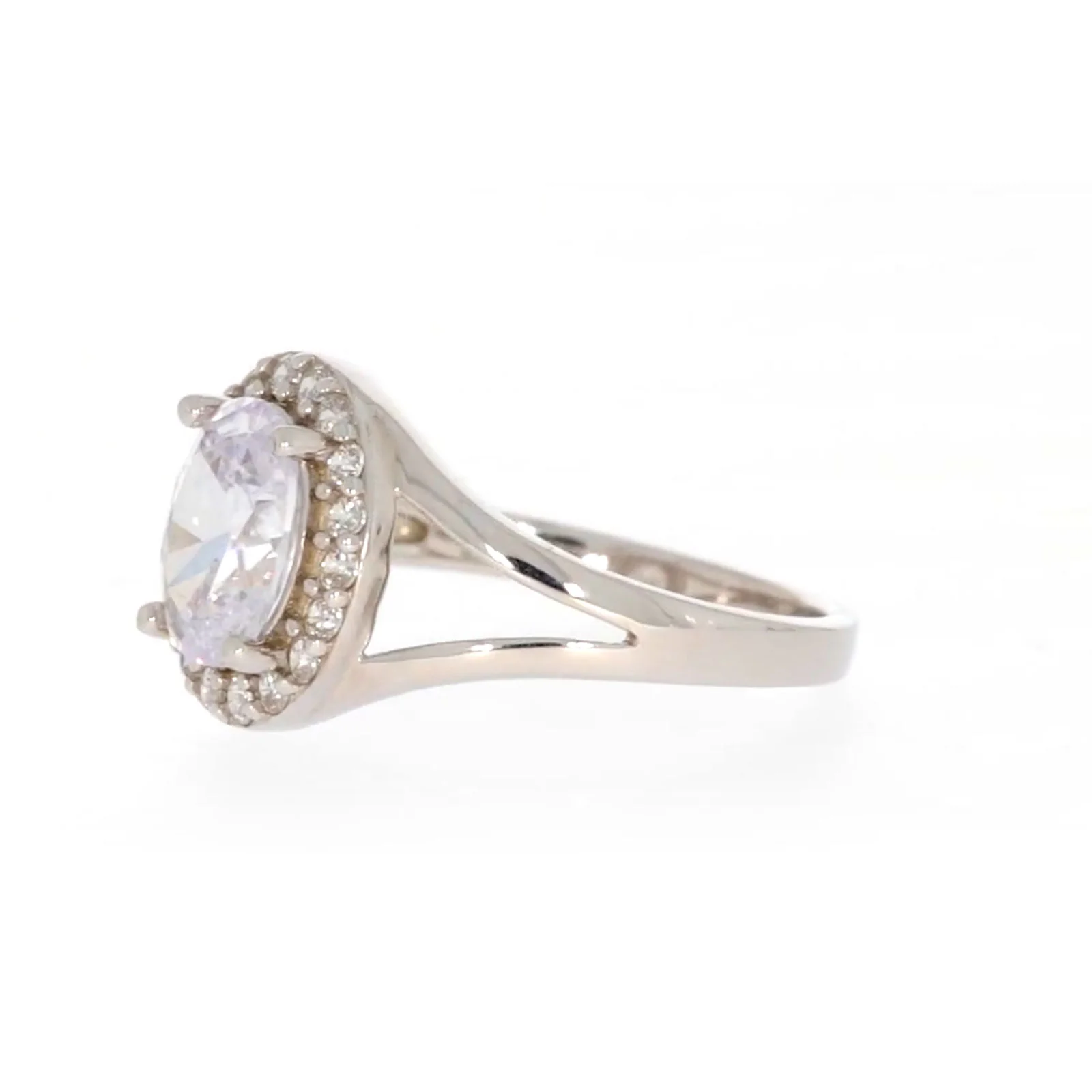 Sterling Silver Cubic Zirconia Halo Ring - Image 13