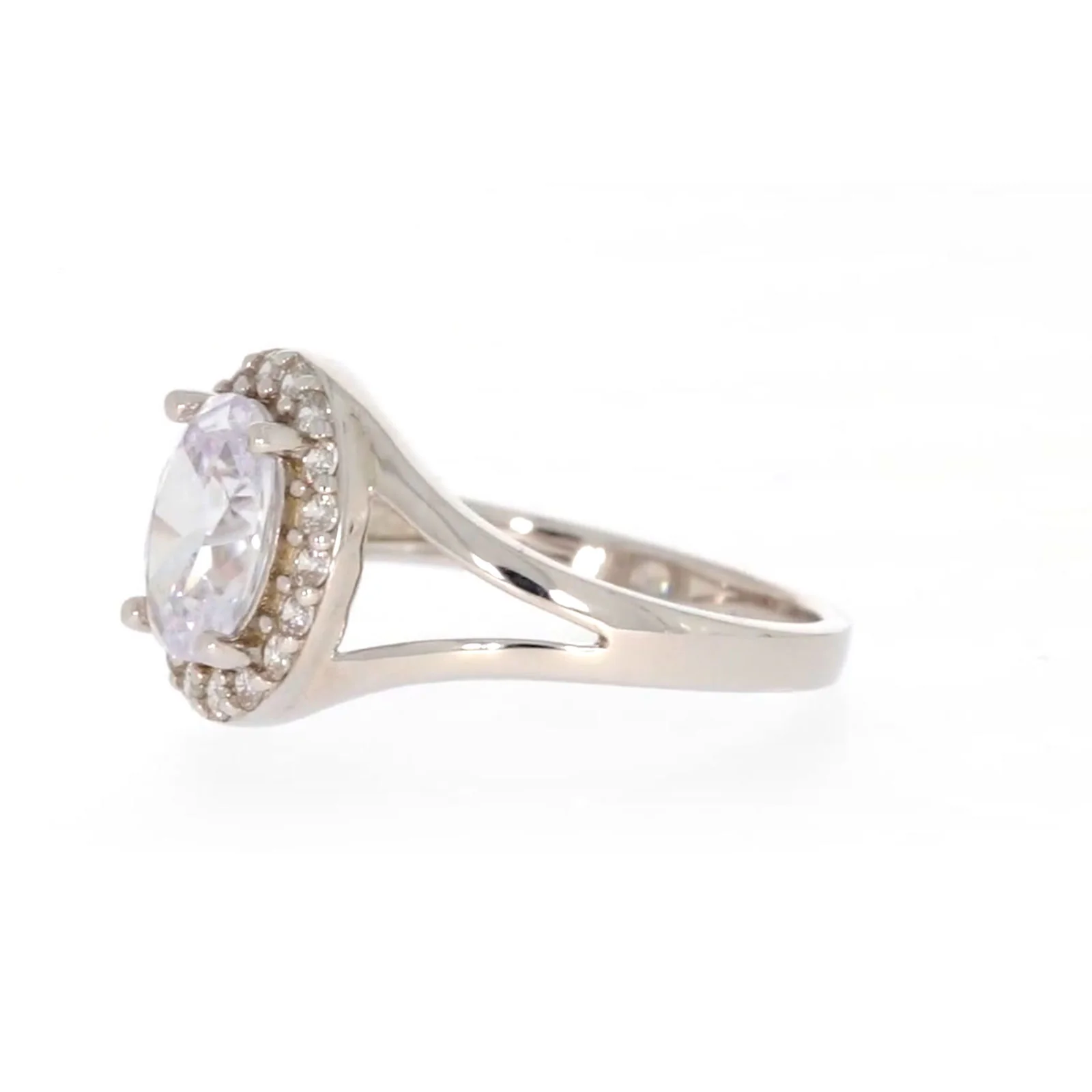 Sterling Silver Cubic Zirconia Halo Ring - Image 14