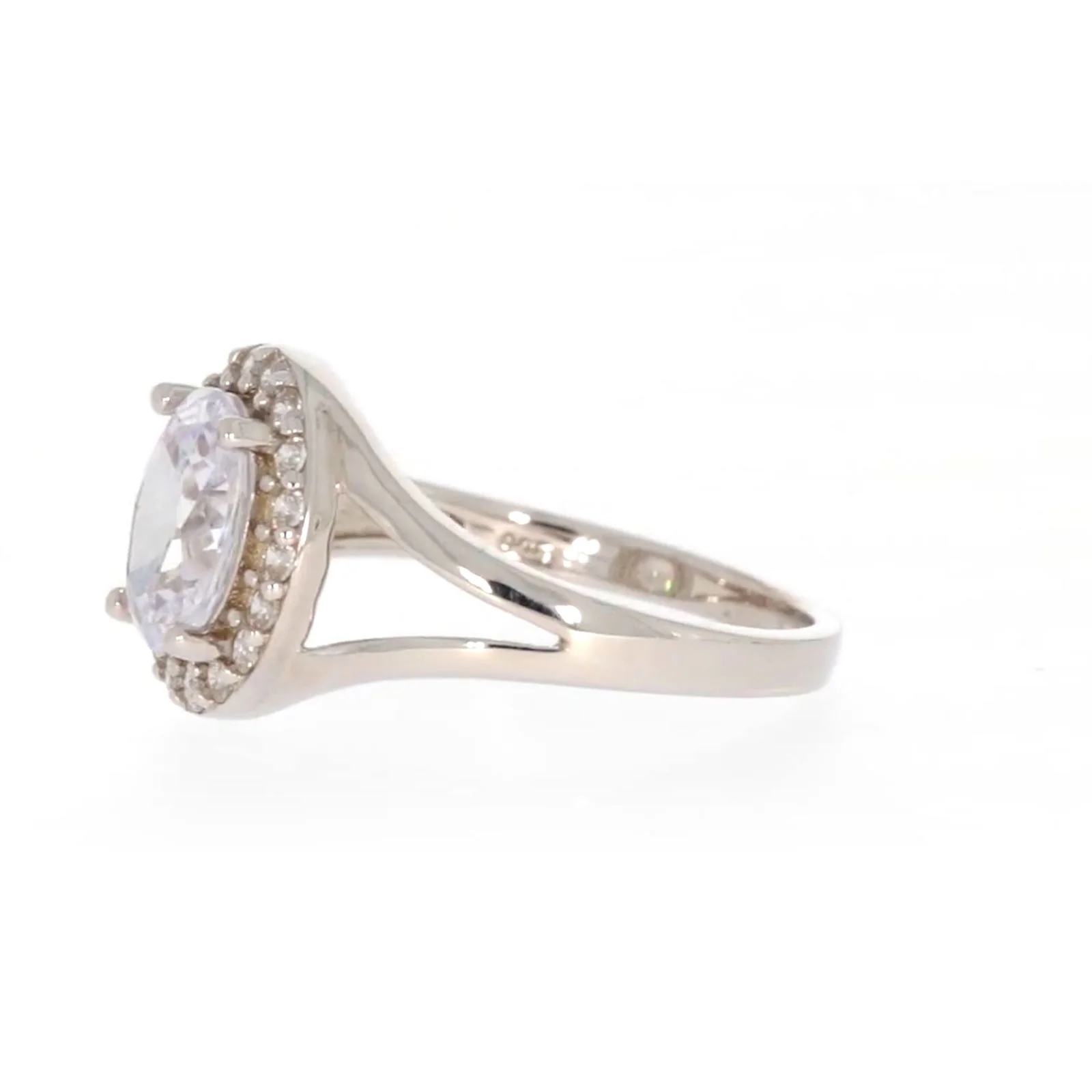 Sterling Silver Cubic Zirconia Halo Ring - Image 15