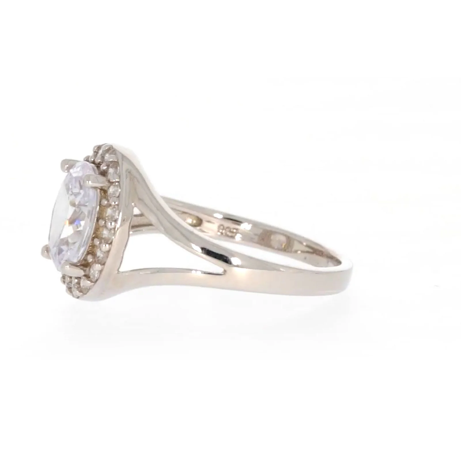 Sterling Silver Cubic Zirconia Halo Ring - Image 16