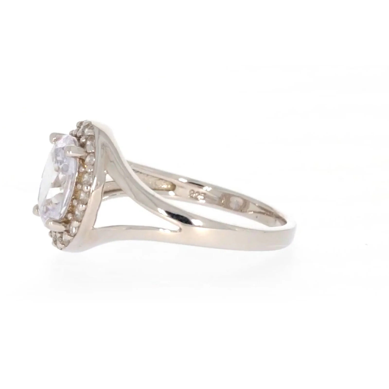 Sterling Silver Cubic Zirconia Halo Ring - Image 17