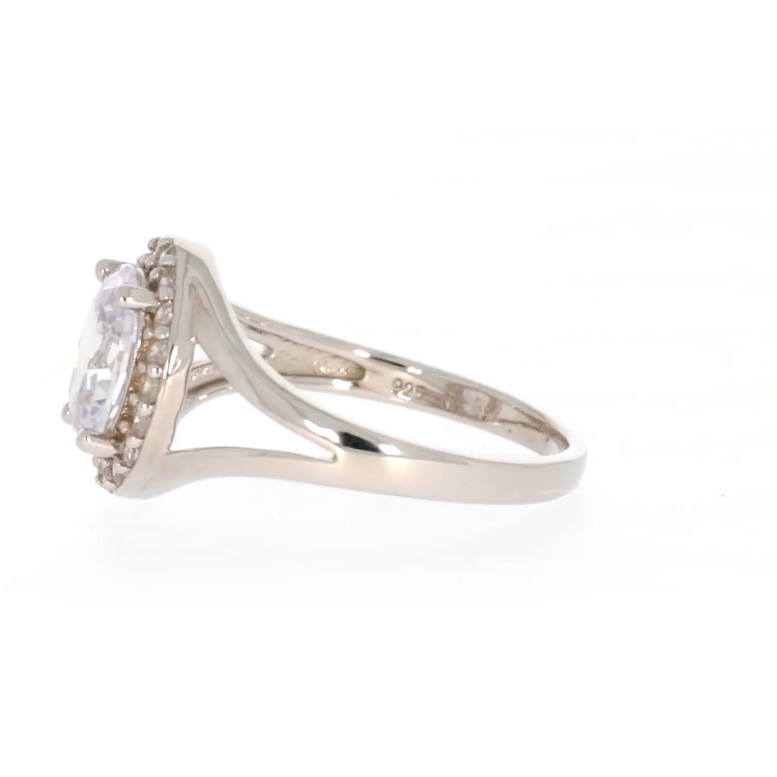 Sterling Silver Cubic Zirconia Halo Ring - Image 18