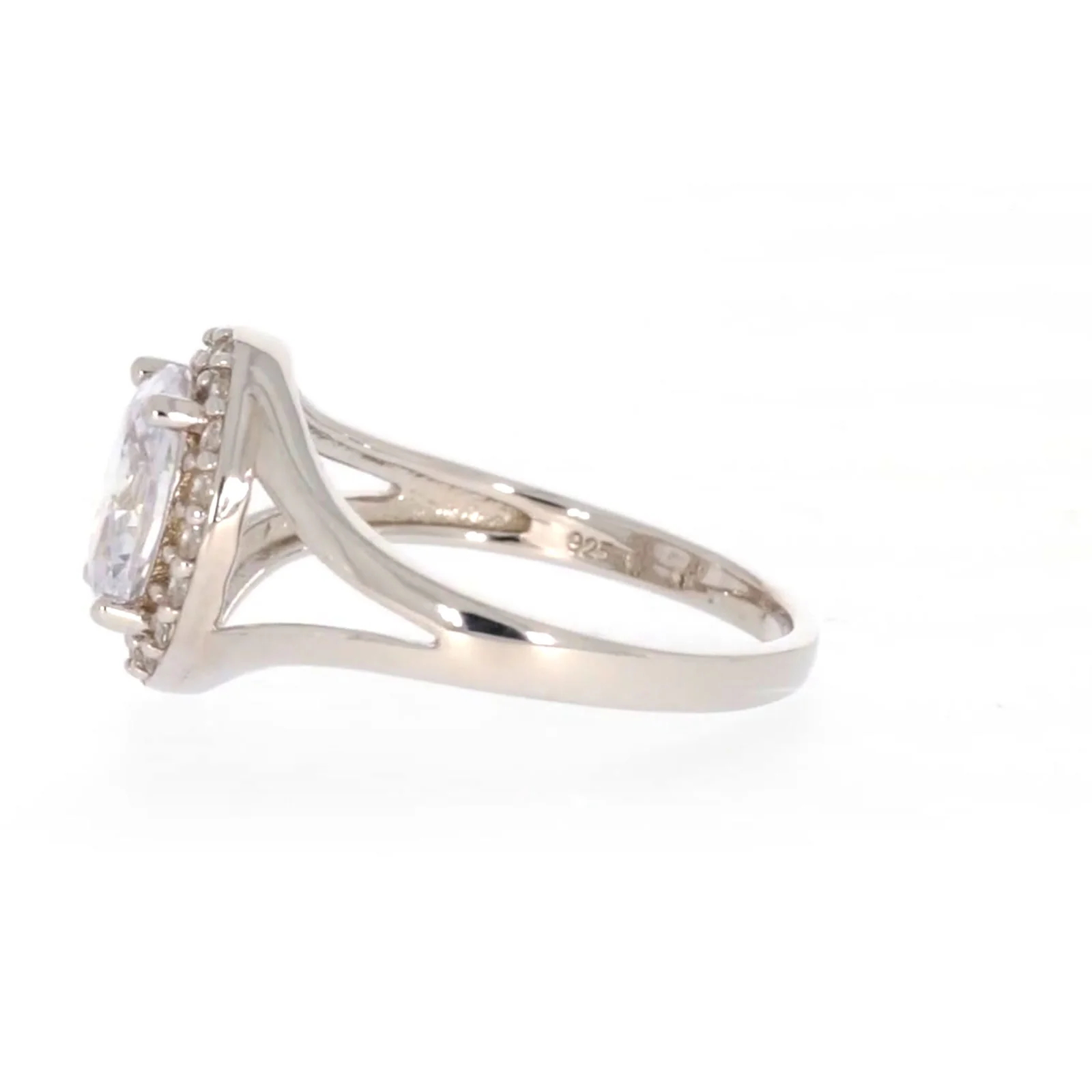 Sterling Silver Cubic Zirconia Halo Ring - Image 19