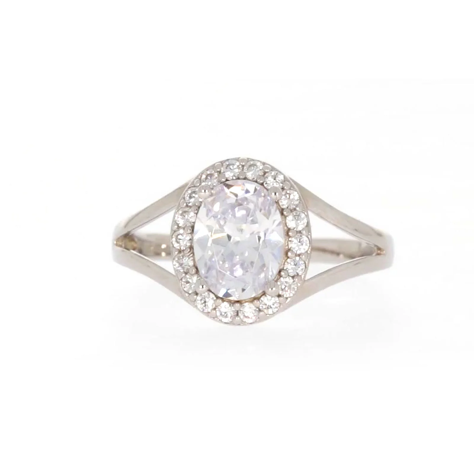 Sterling Silver Cubic Zirconia Halo Ring - Image 2