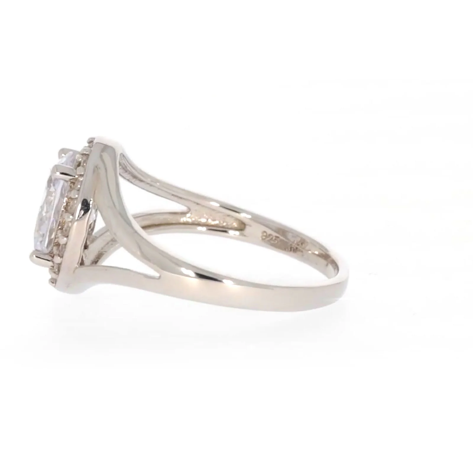 Sterling Silver Cubic Zirconia Halo Ring - Image 21