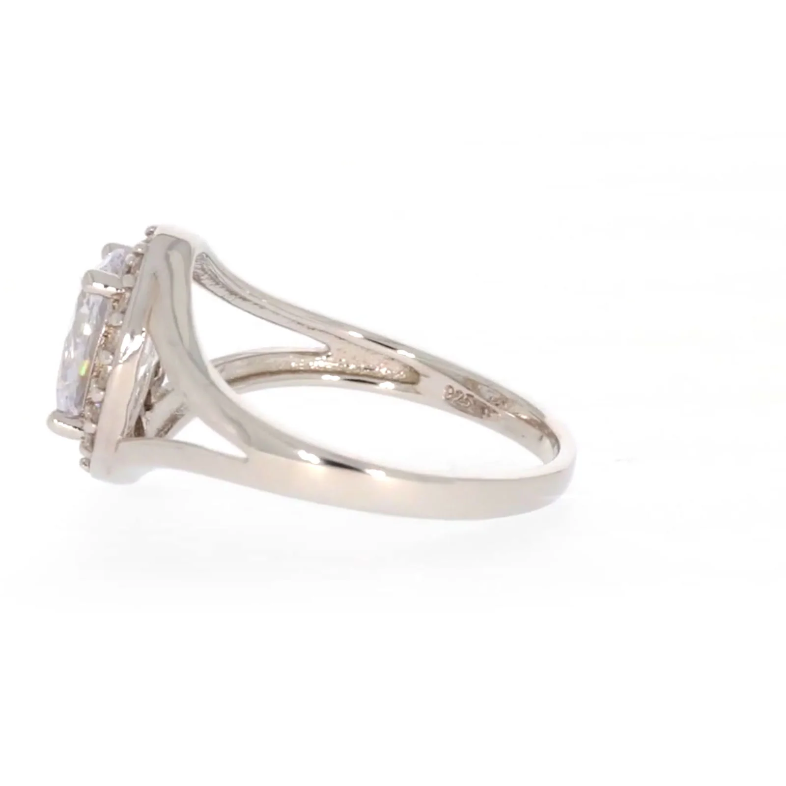 Sterling Silver Cubic Zirconia Halo Ring - Image 22