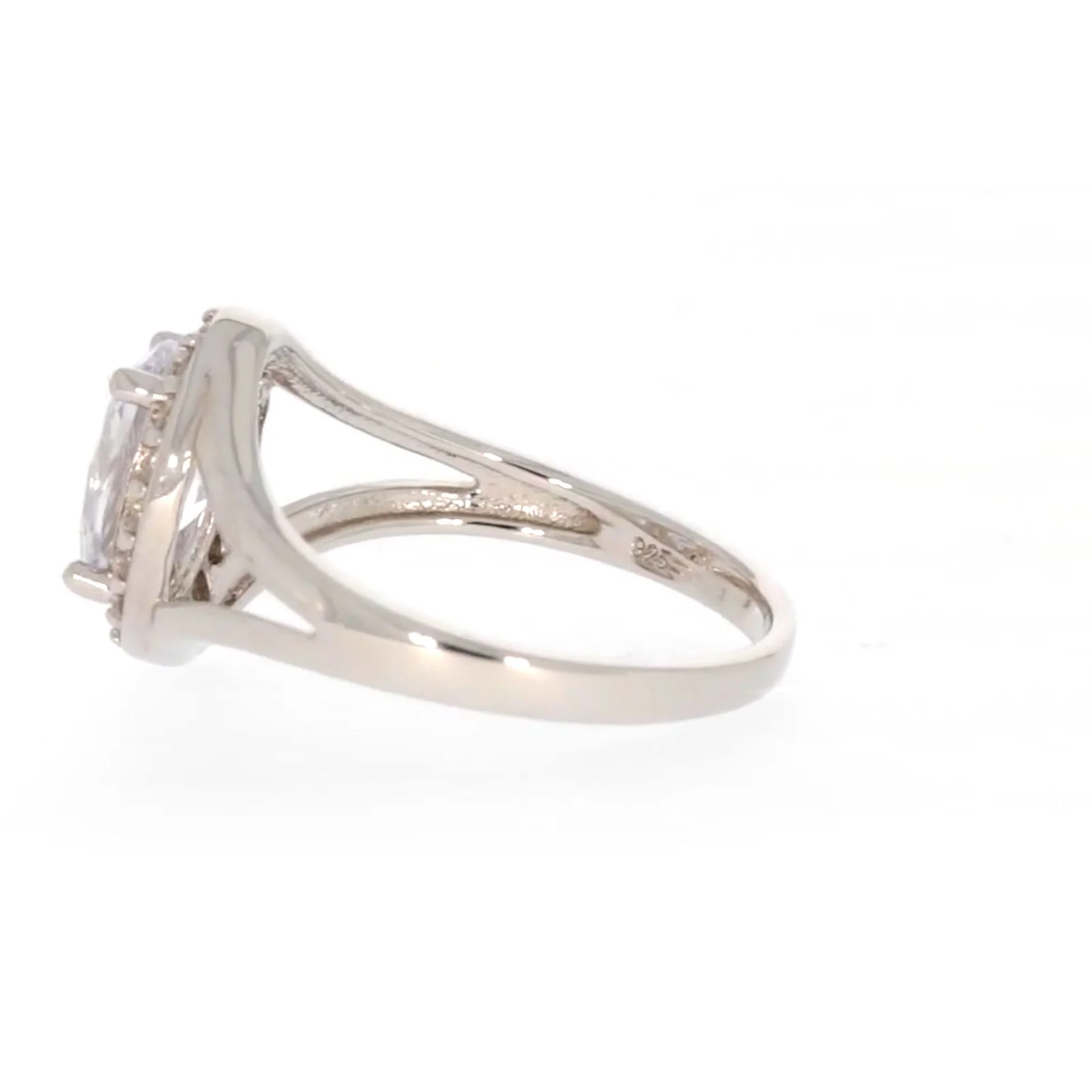 Sterling Silver Cubic Zirconia Halo Ring - Image 23