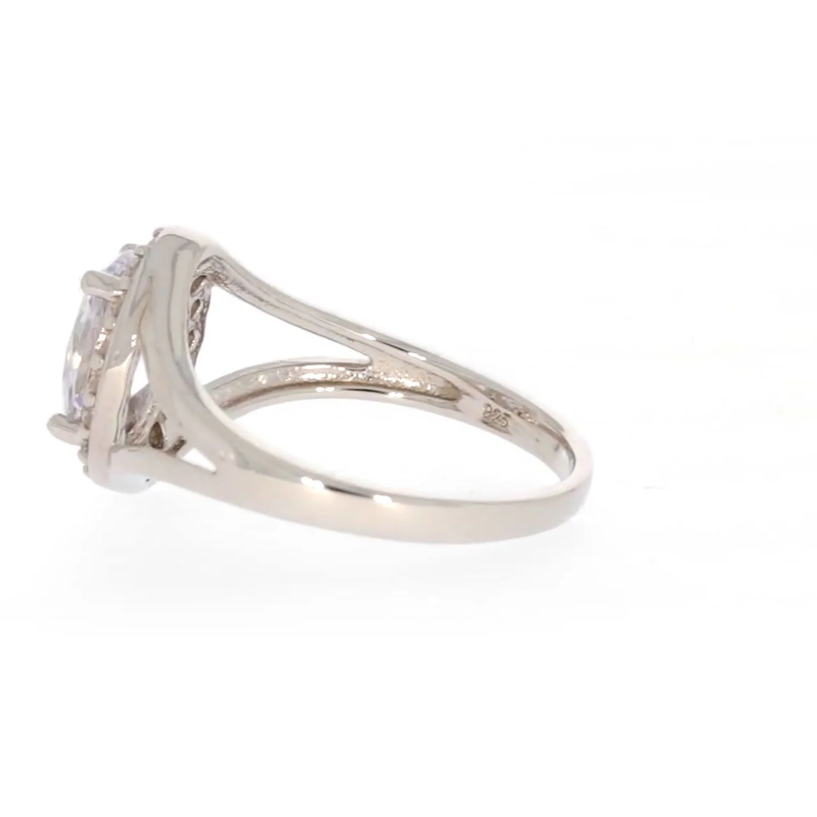 Sterling Silver Cubic Zirconia Halo Ring - Image 24