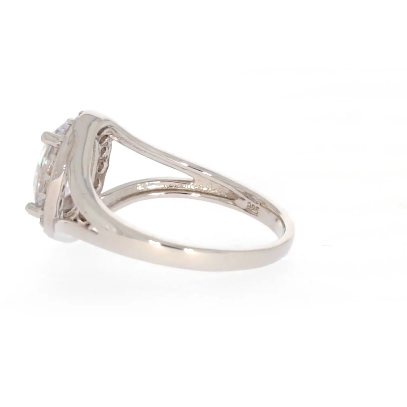 Sterling Silver Cubic Zirconia Halo Ring - Image 25