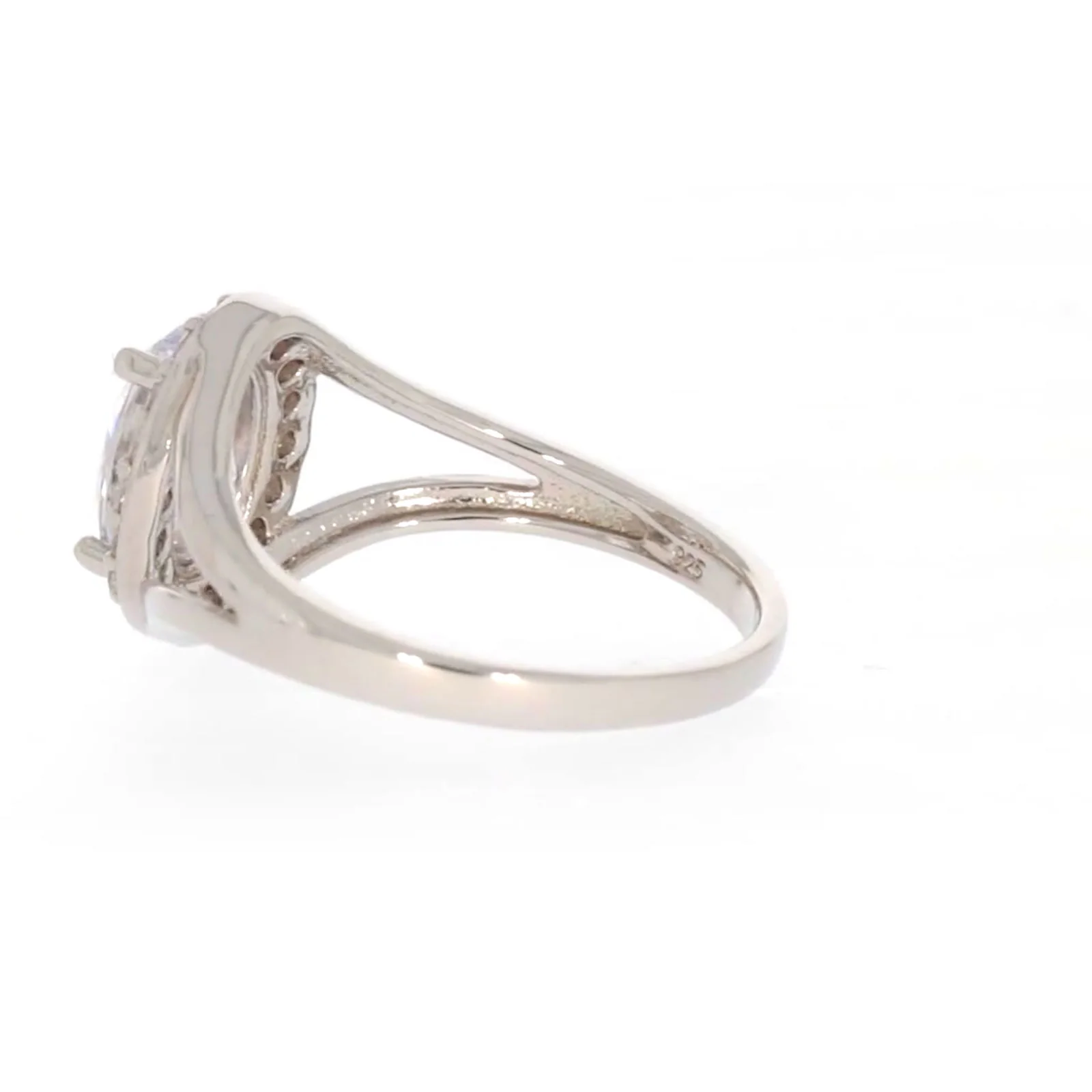 Sterling Silver Cubic Zirconia Halo Ring - Image 26