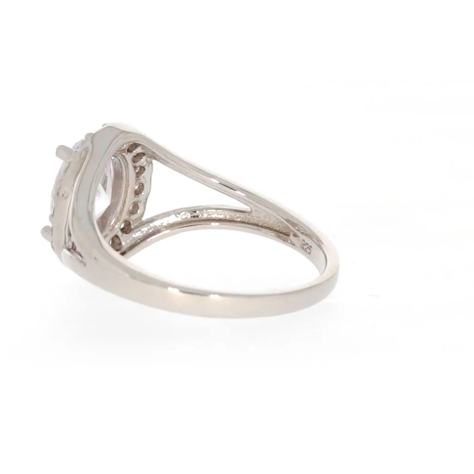 Sterling Silver Cubic Zirconia Halo Ring - Image 28