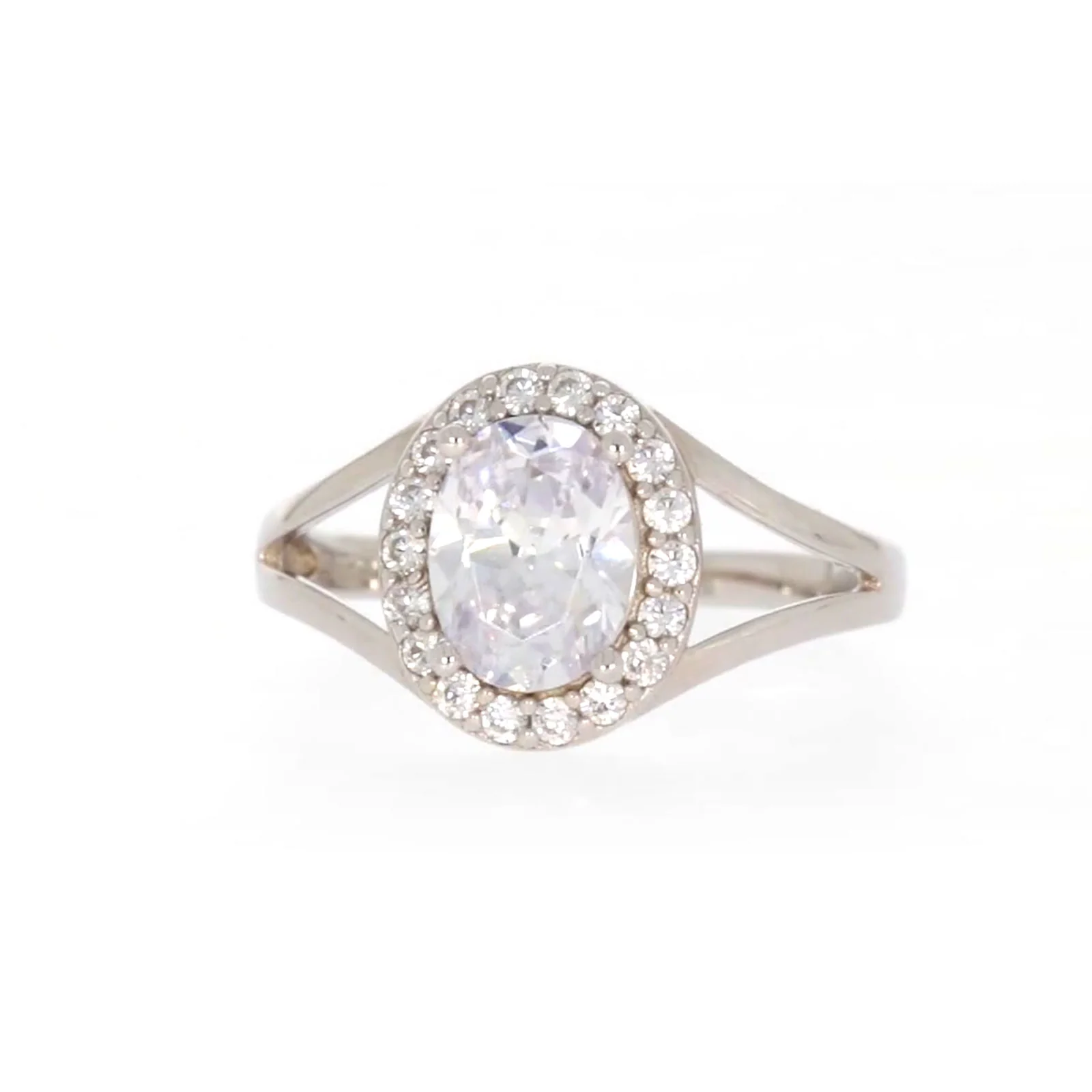 Sterling Silver Cubic Zirconia Halo Ring - Image 3