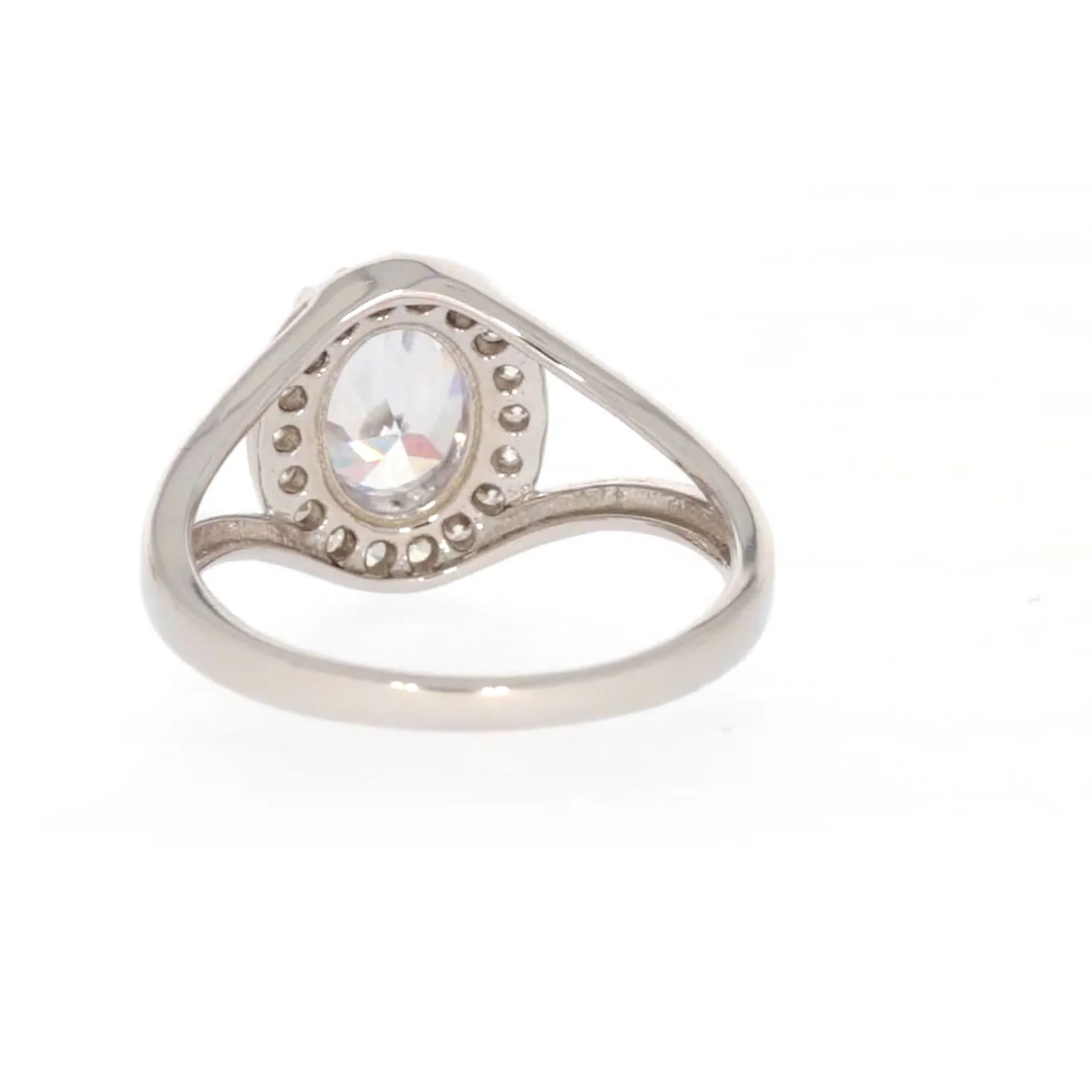 Sterling Silver Cubic Zirconia Halo Ring - Image 36