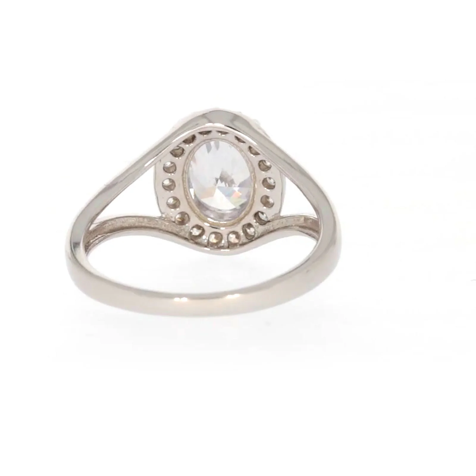 Sterling Silver Cubic Zirconia Halo Ring - Image 40