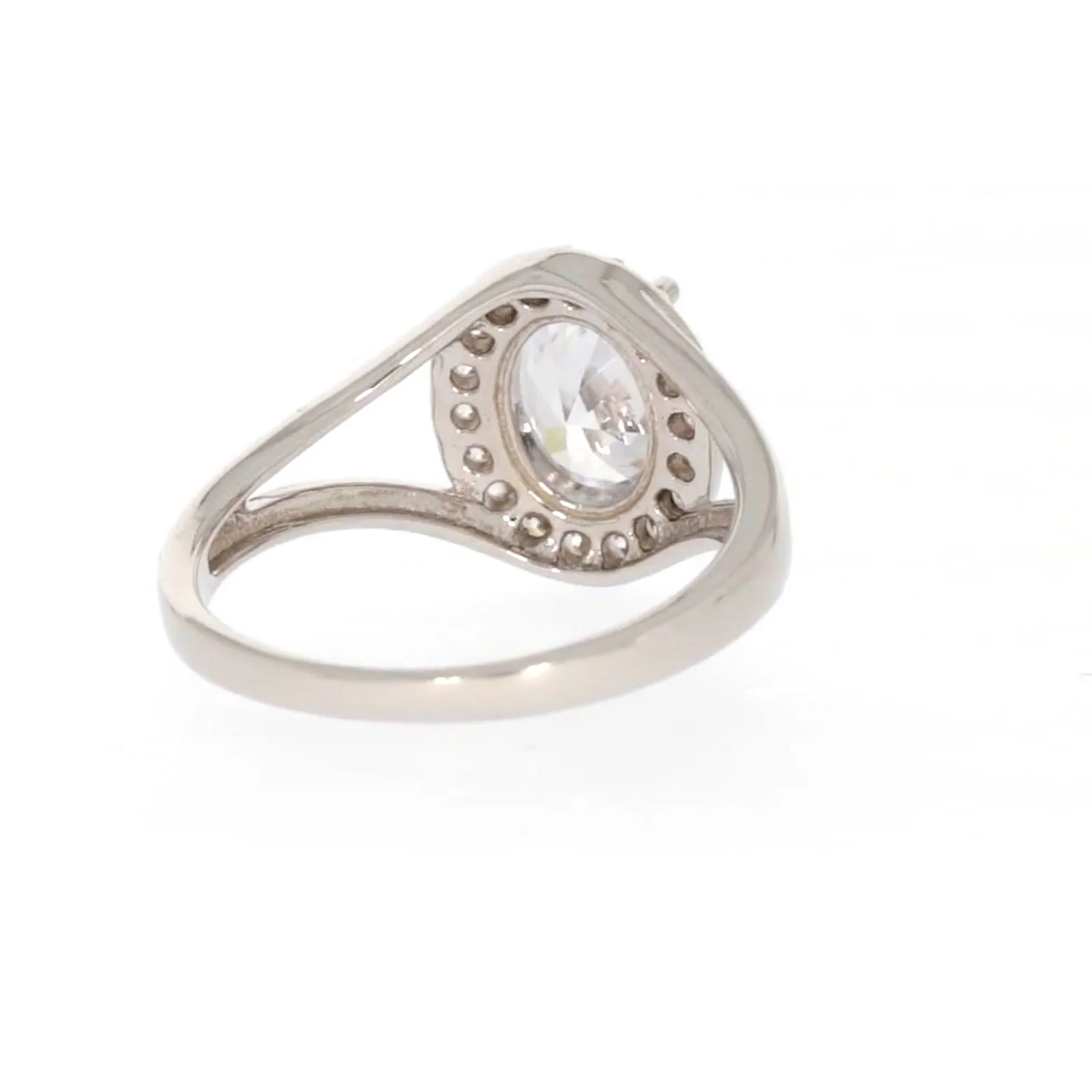 Sterling Silver Cubic Zirconia Halo Ring - Image 43