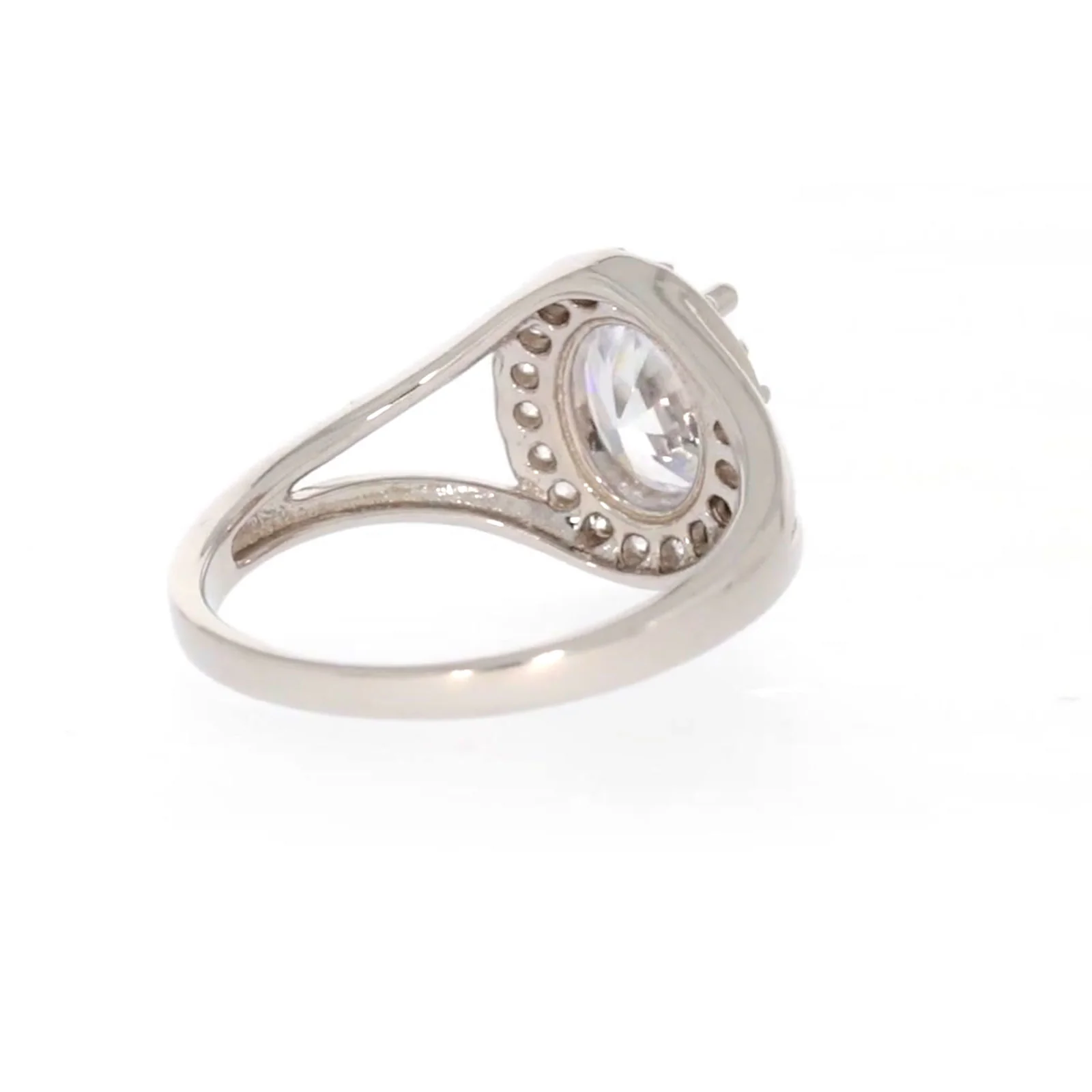 Sterling Silver Cubic Zirconia Halo Ring - Image 45