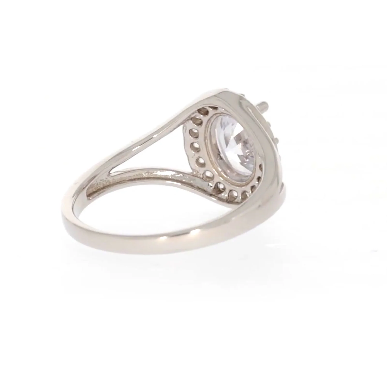 Sterling Silver Cubic Zirconia Halo Ring - Image 46