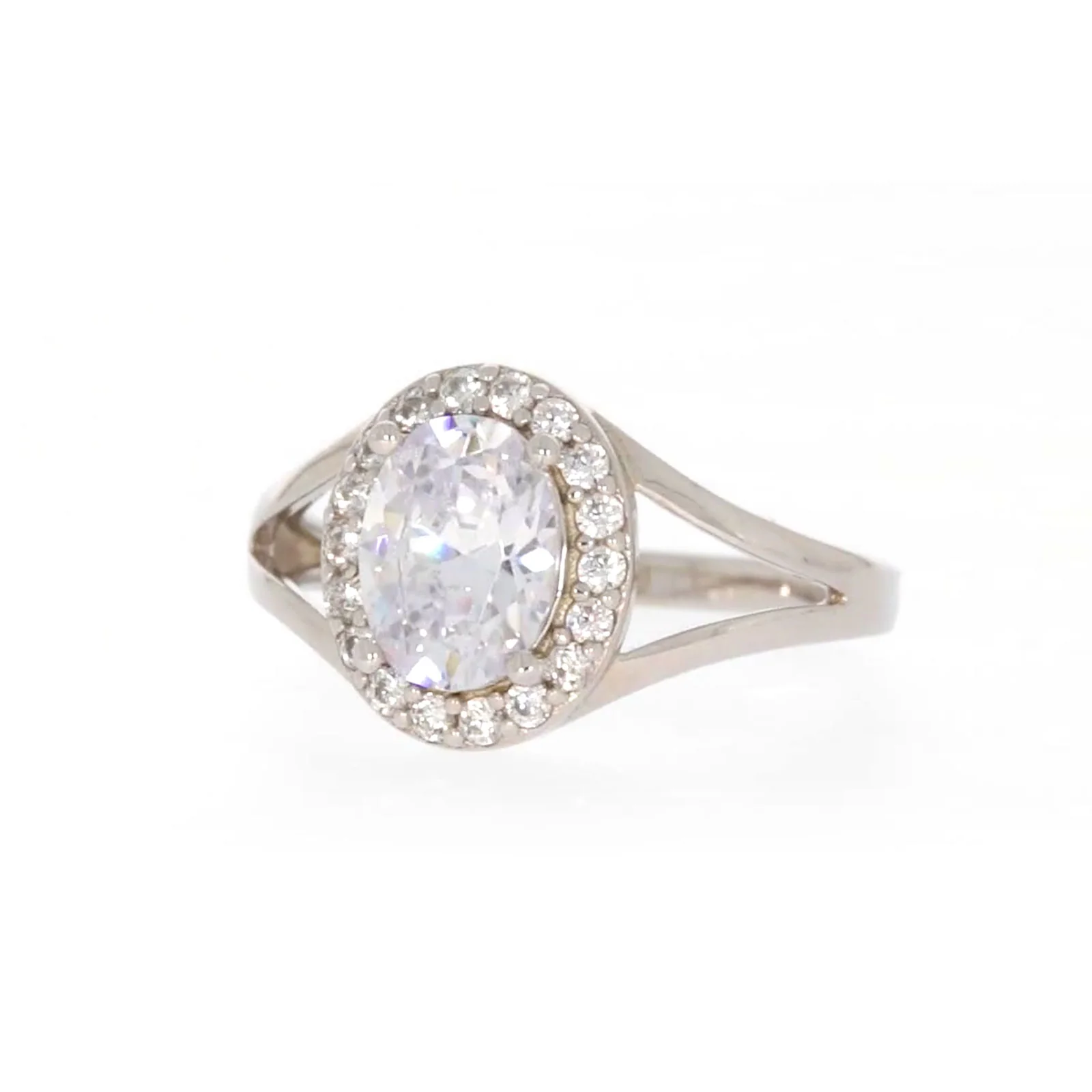 Sterling Silver Cubic Zirconia Halo Ring - Image 5