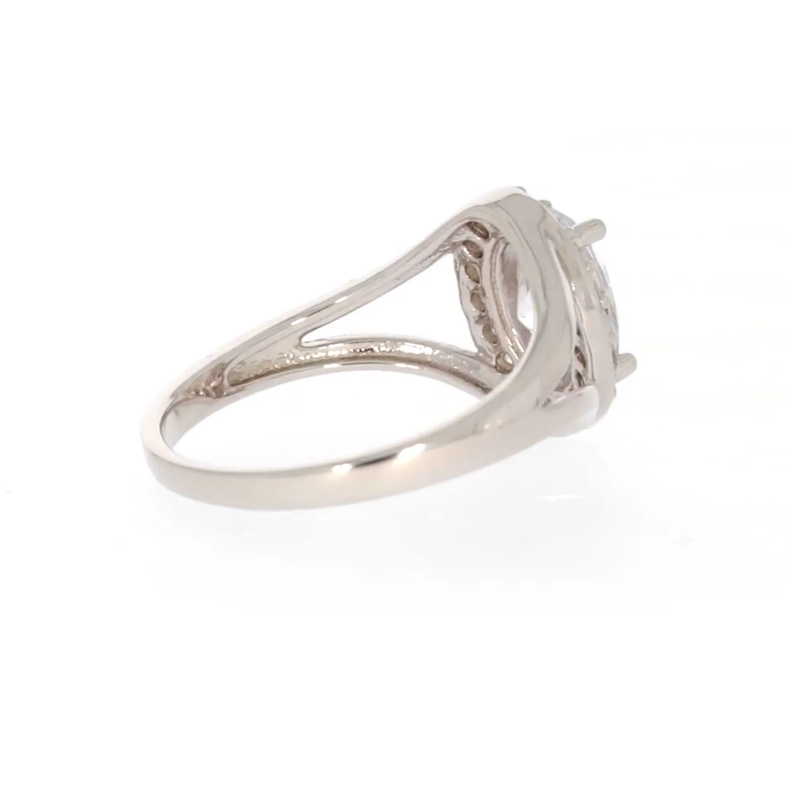 Sterling Silver Cubic Zirconia Halo Ring - Image 50