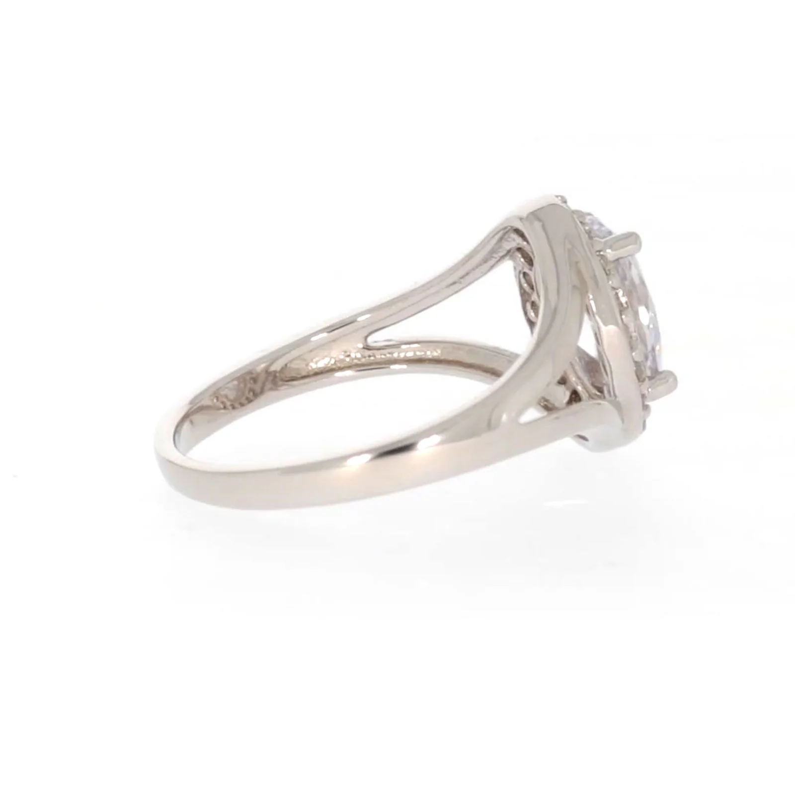 Sterling Silver Cubic Zirconia Halo Ring - Image 53