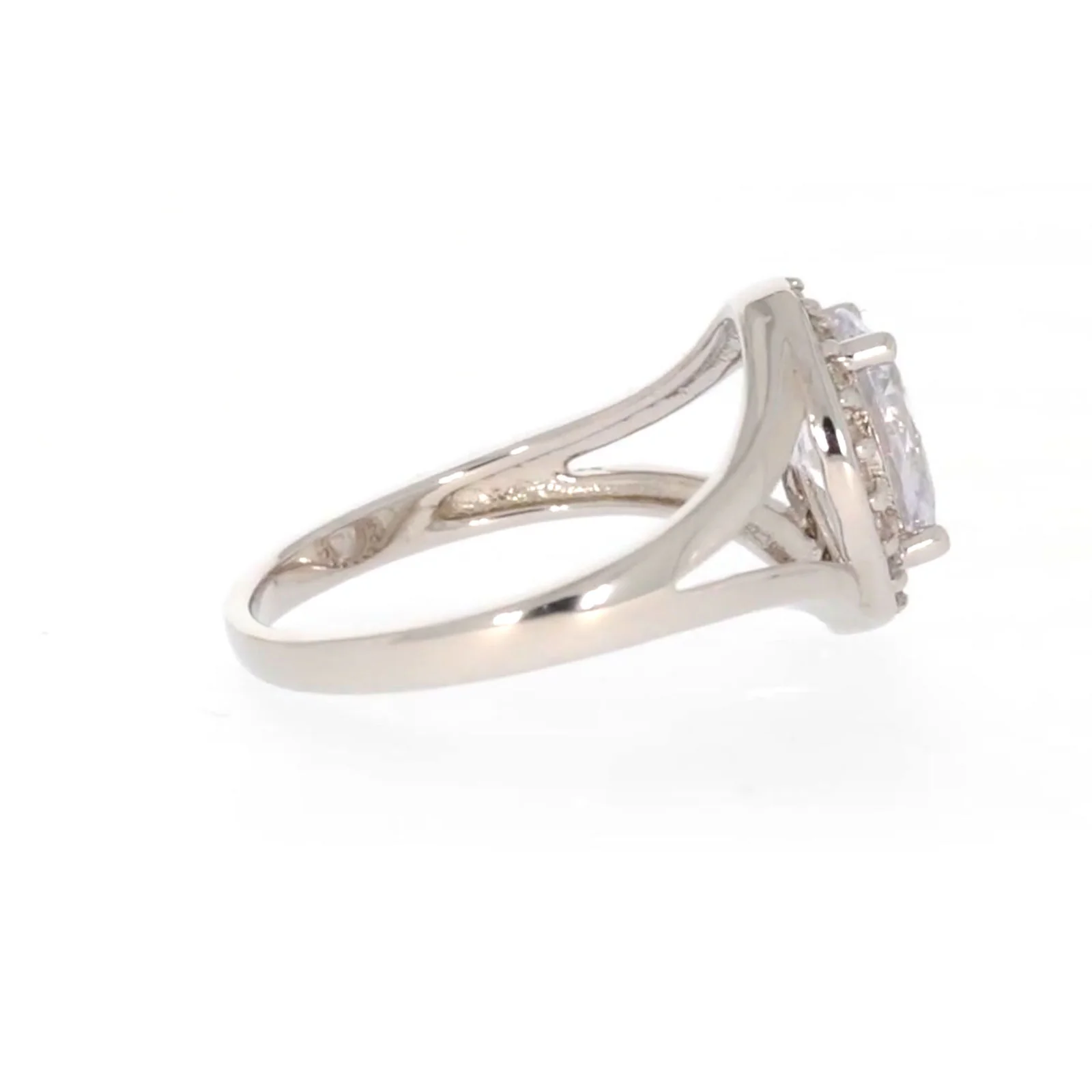Sterling Silver Cubic Zirconia Halo Ring - Image 55