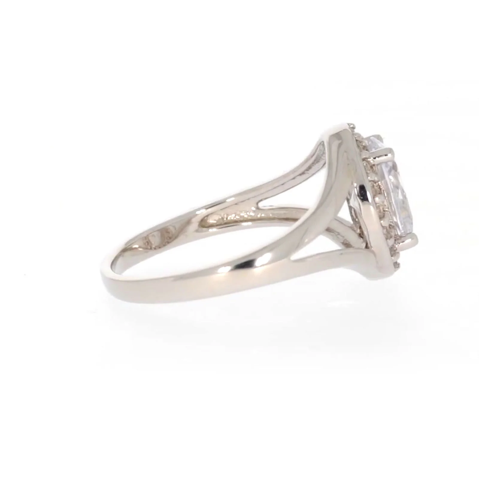 Sterling Silver Cubic Zirconia Halo Ring - Image 56