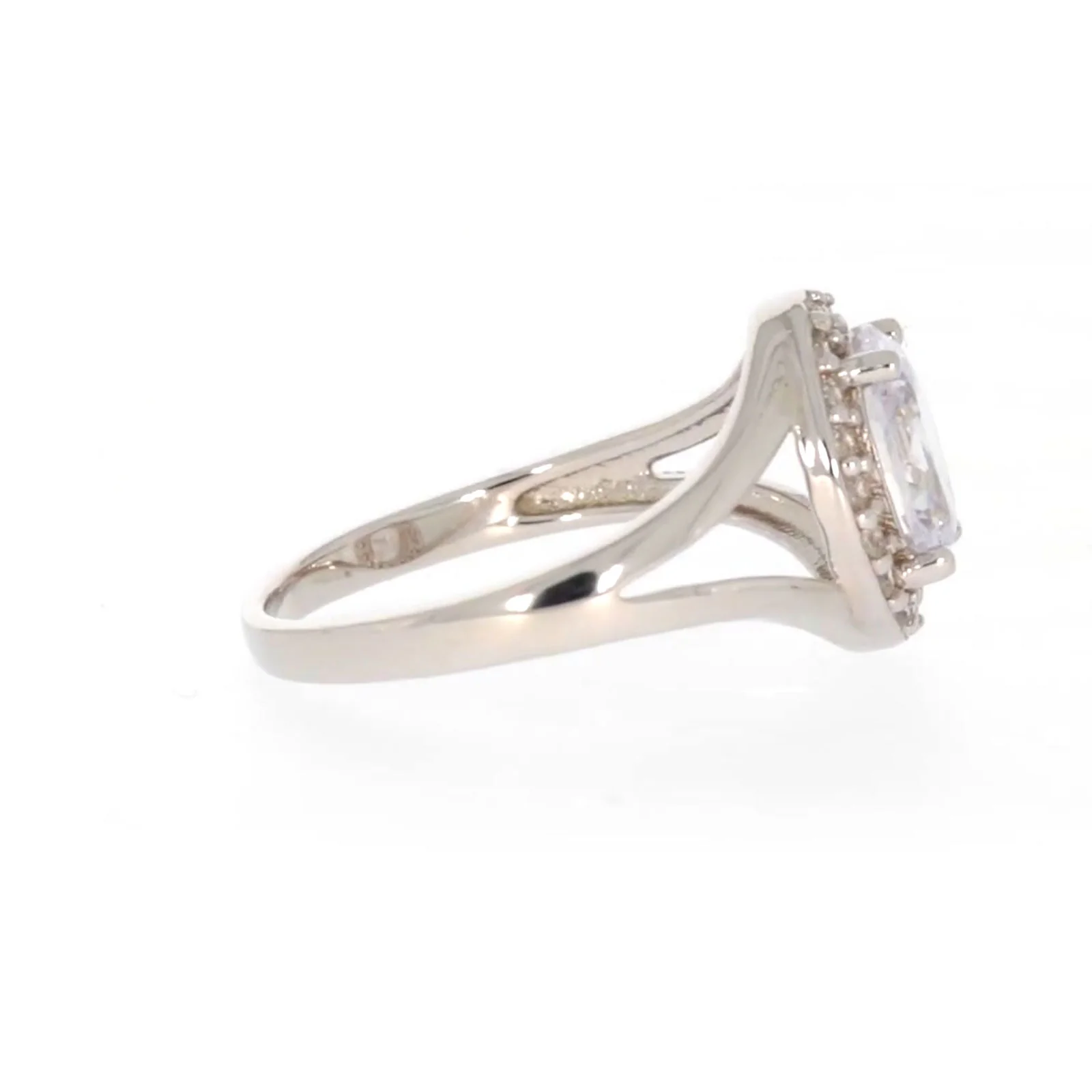 Sterling Silver Cubic Zirconia Halo Ring - Image 58