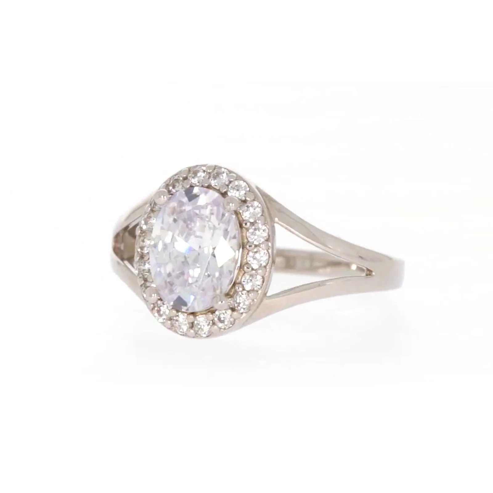 Sterling Silver Cubic Zirconia Halo Ring - Image 6