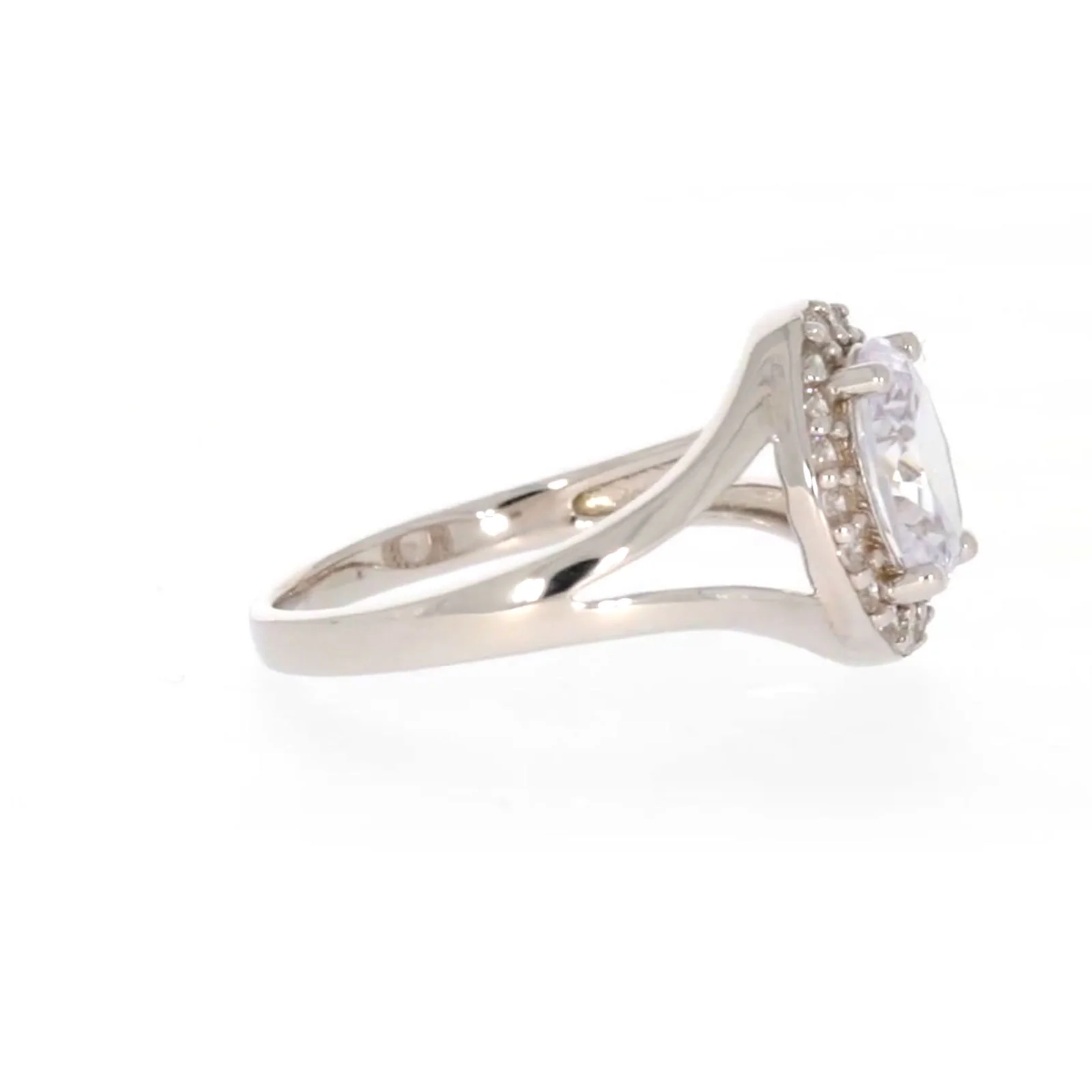 Sterling Silver Cubic Zirconia Halo Ring - Image 60