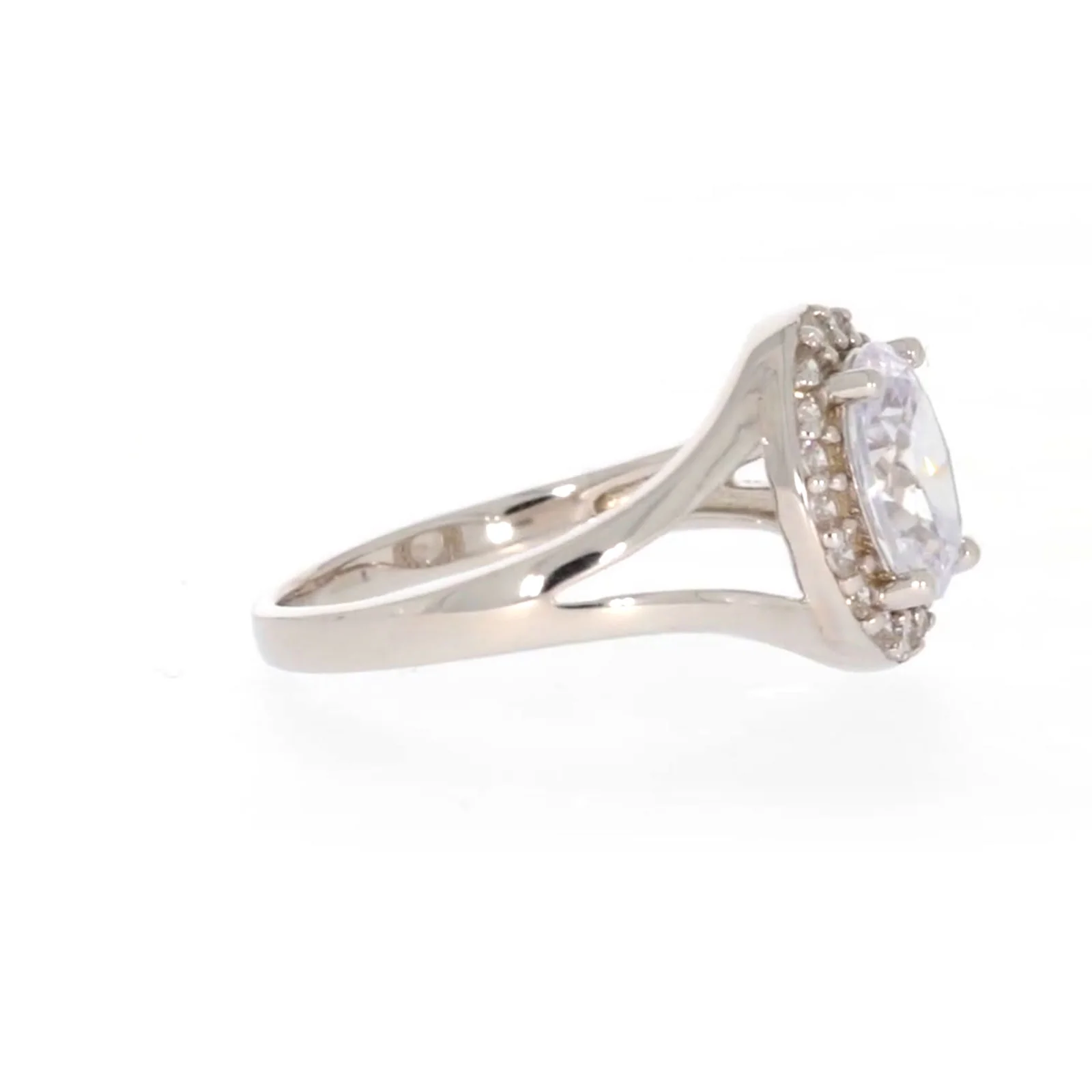 Sterling Silver Cubic Zirconia Halo Ring - Image 61