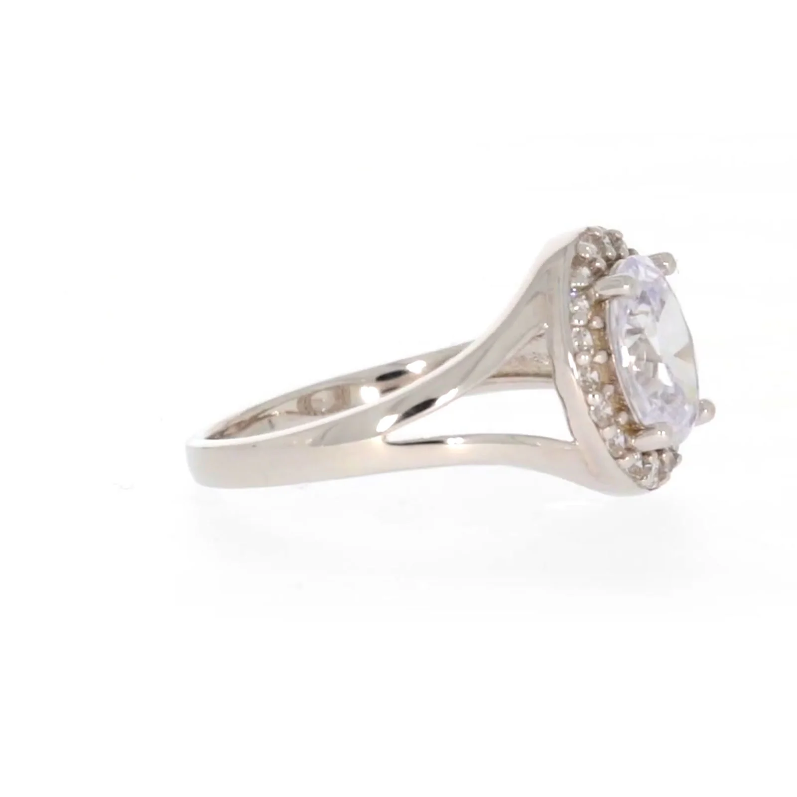Sterling Silver Cubic Zirconia Halo Ring - Image 62