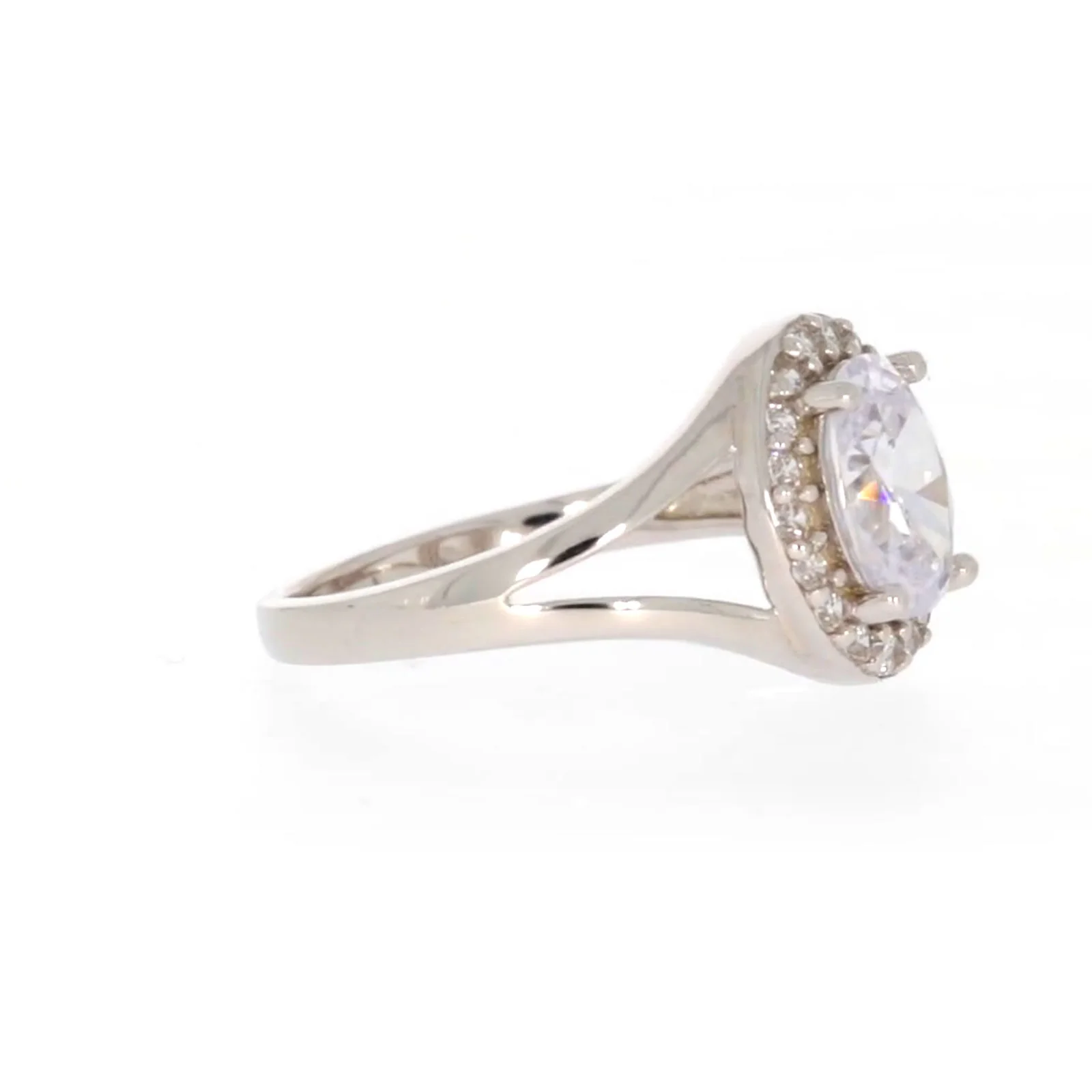 Sterling Silver Cubic Zirconia Halo Ring - Image 63