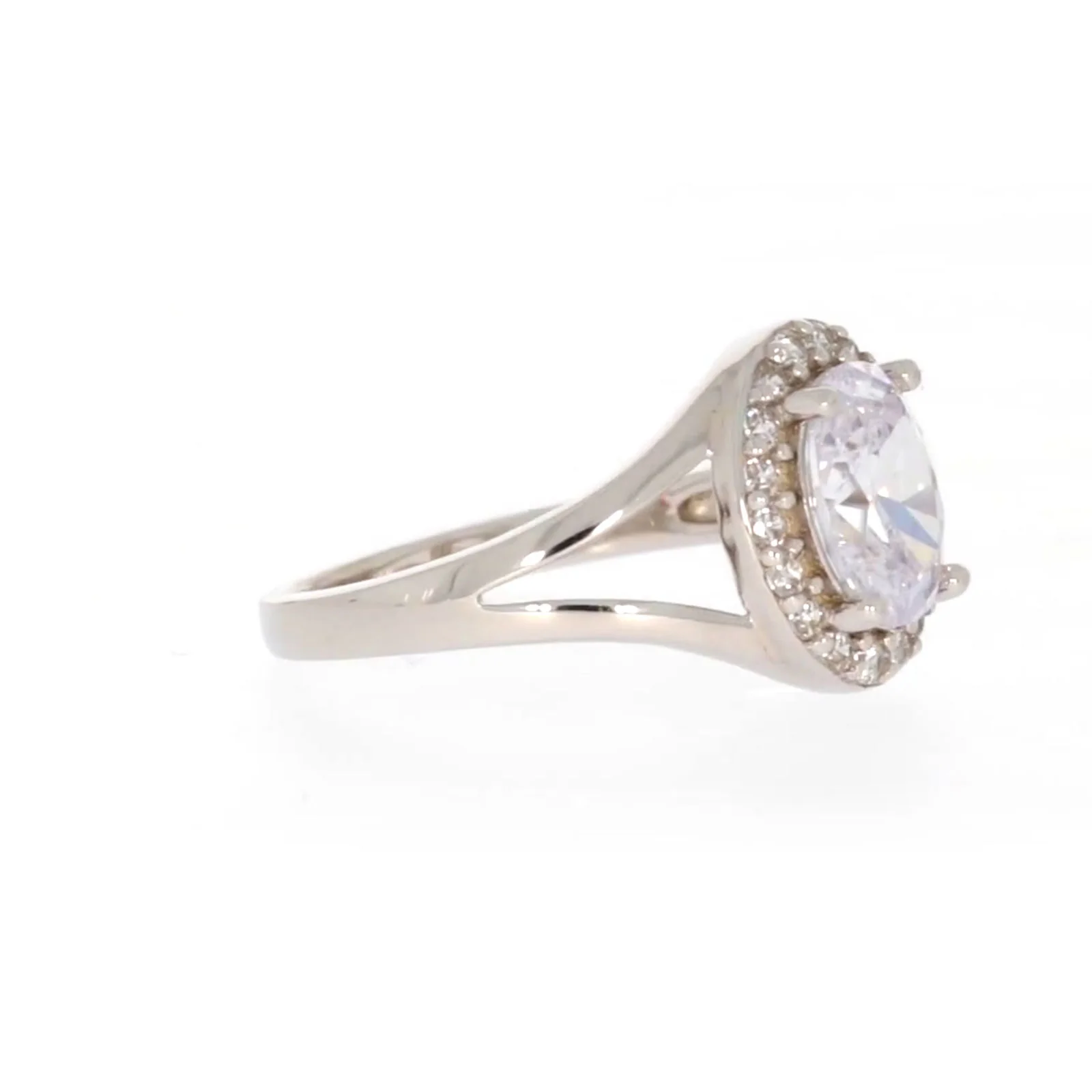 Sterling Silver Cubic Zirconia Halo Ring - Image 64