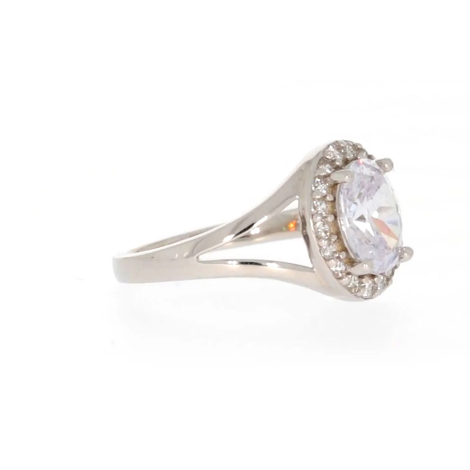 Sterling Silver Cubic Zirconia Halo Ring - Image 65