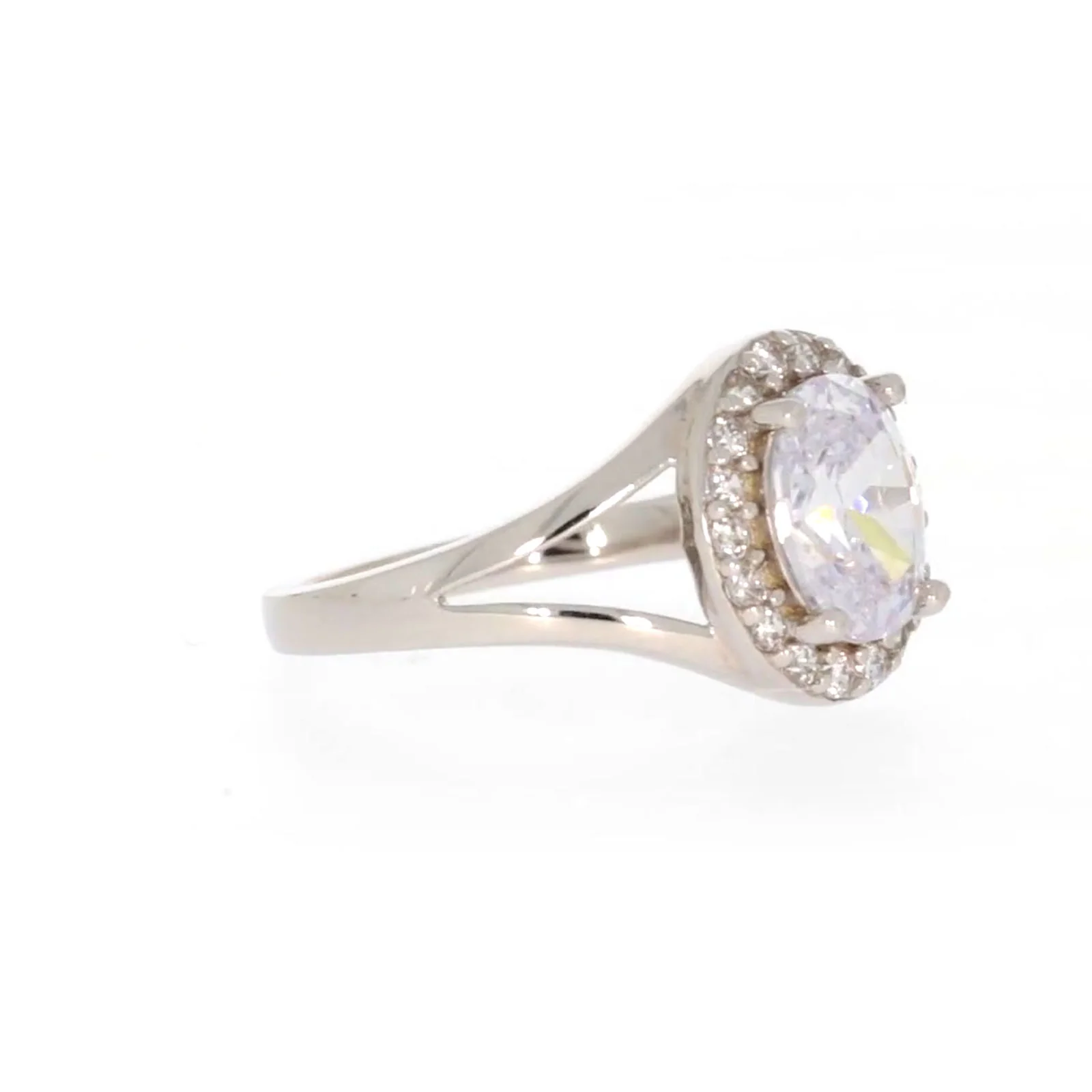 Sterling Silver Cubic Zirconia Halo Ring - Image 66