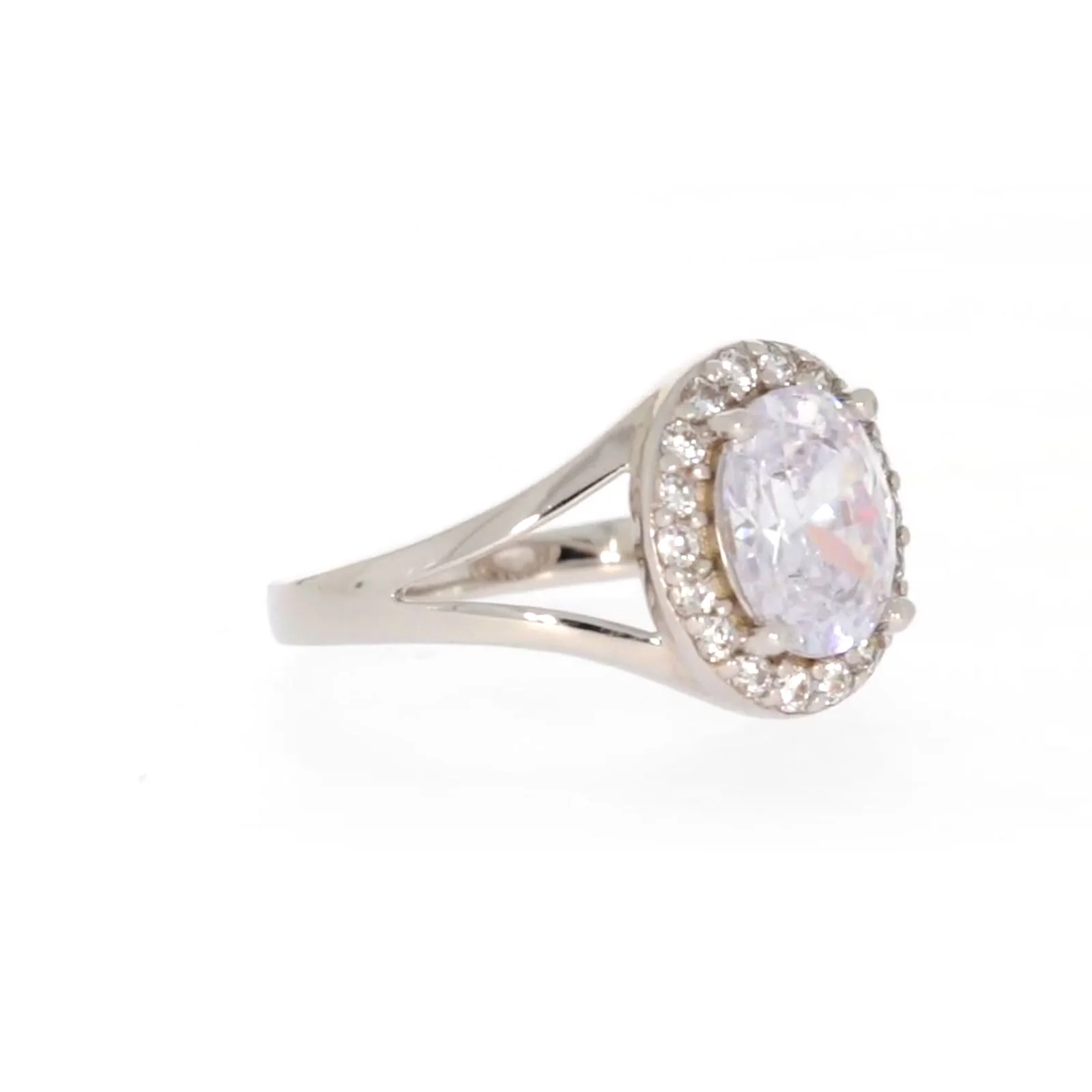Sterling Silver Cubic Zirconia Halo Ring - Image 68