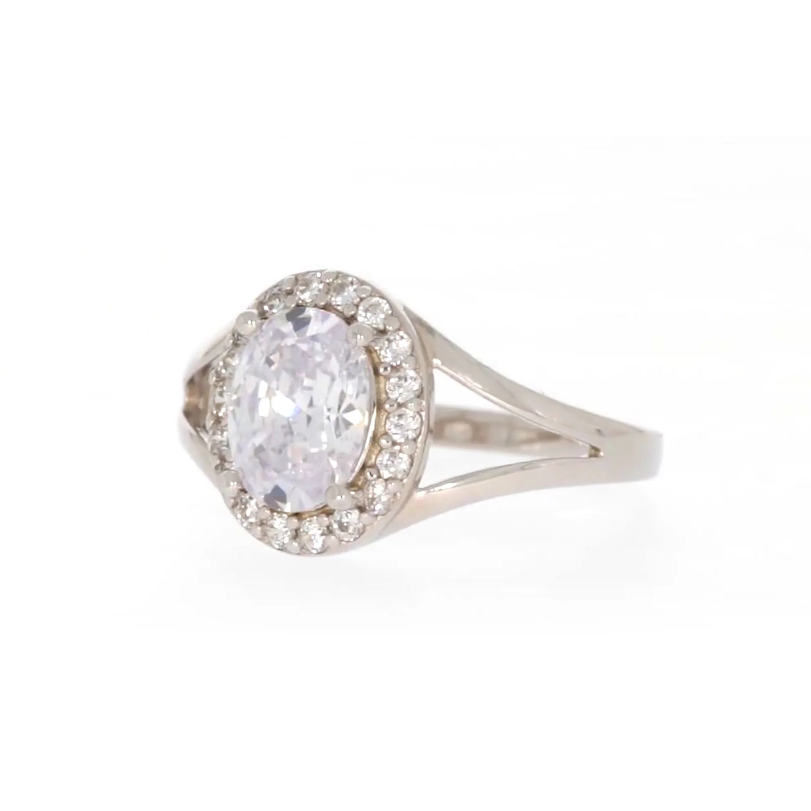 Sterling Silver Cubic Zirconia Halo Ring - Image 7
