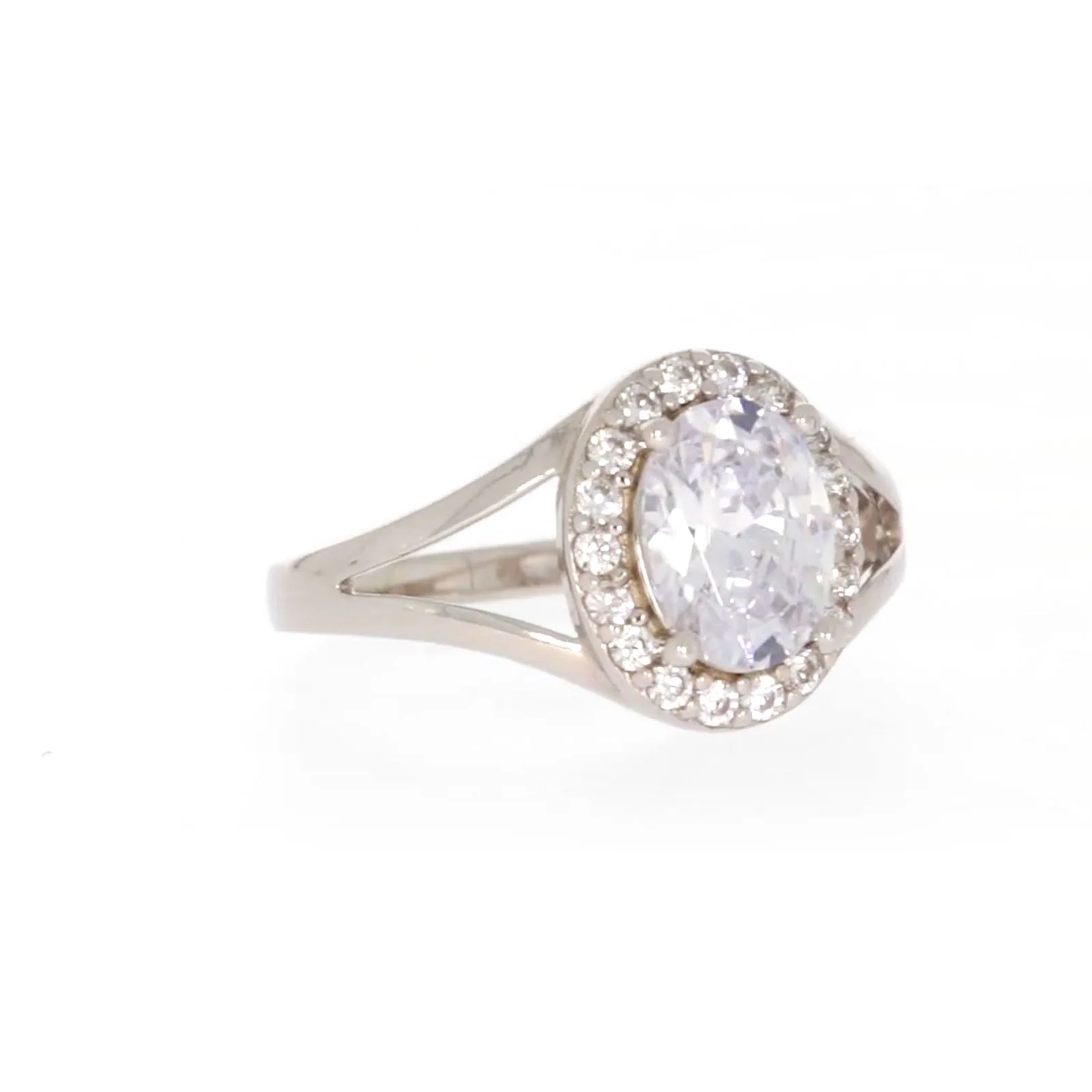 Sterling Silver Cubic Zirconia Halo Ring - Image 71