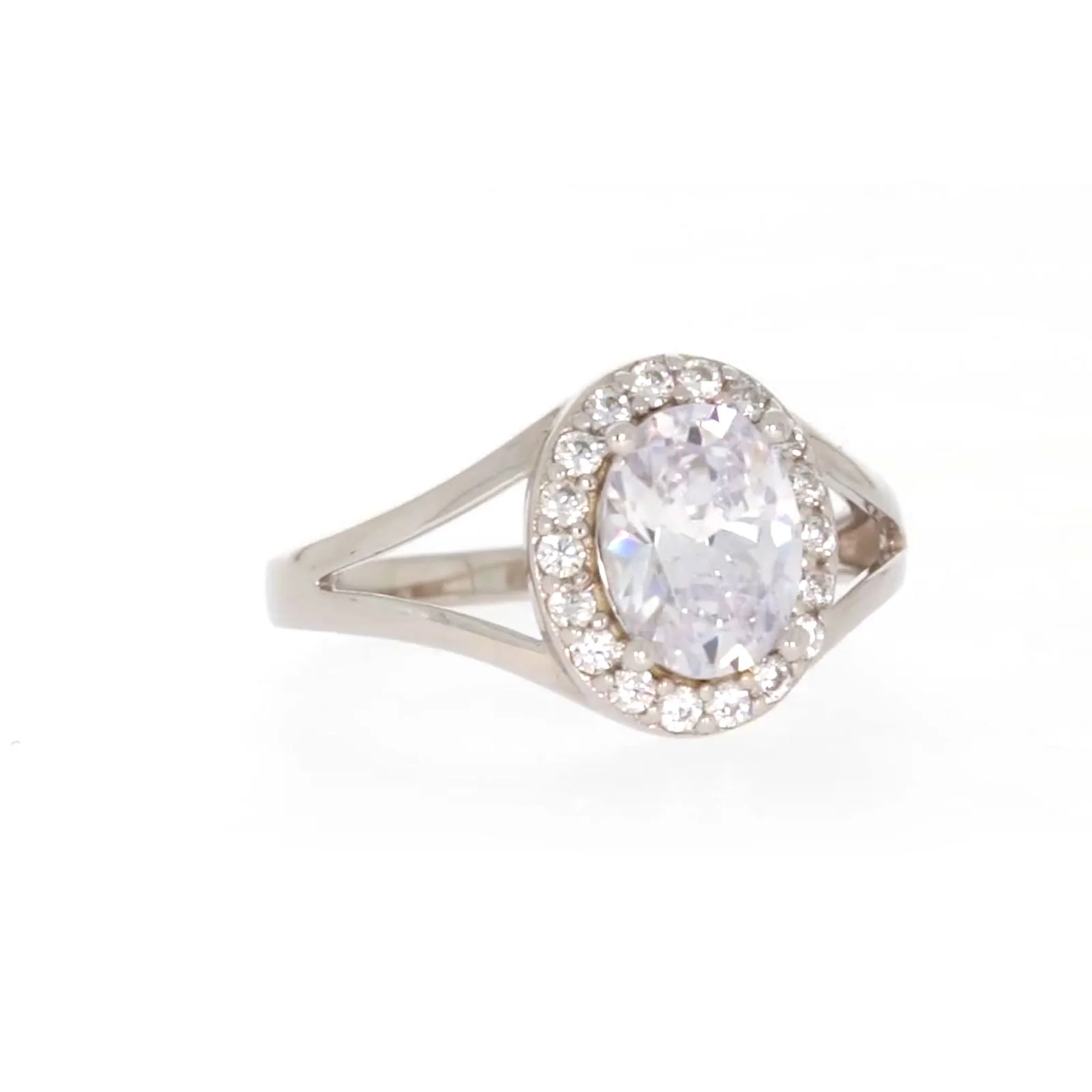 Sterling Silver Cubic Zirconia Halo Ring - Image 72