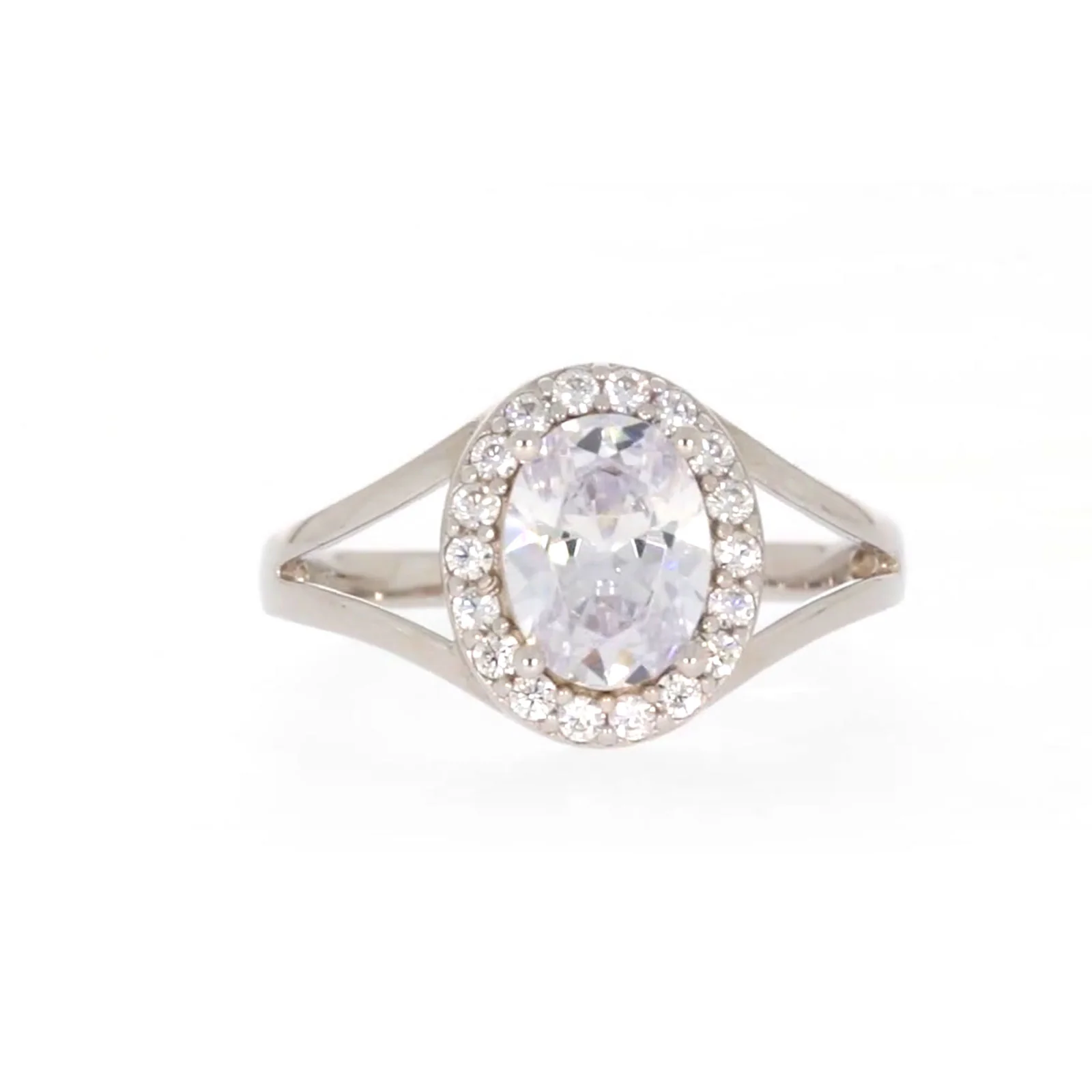 Sterling Silver Cubic Zirconia Halo Ring - Image 75